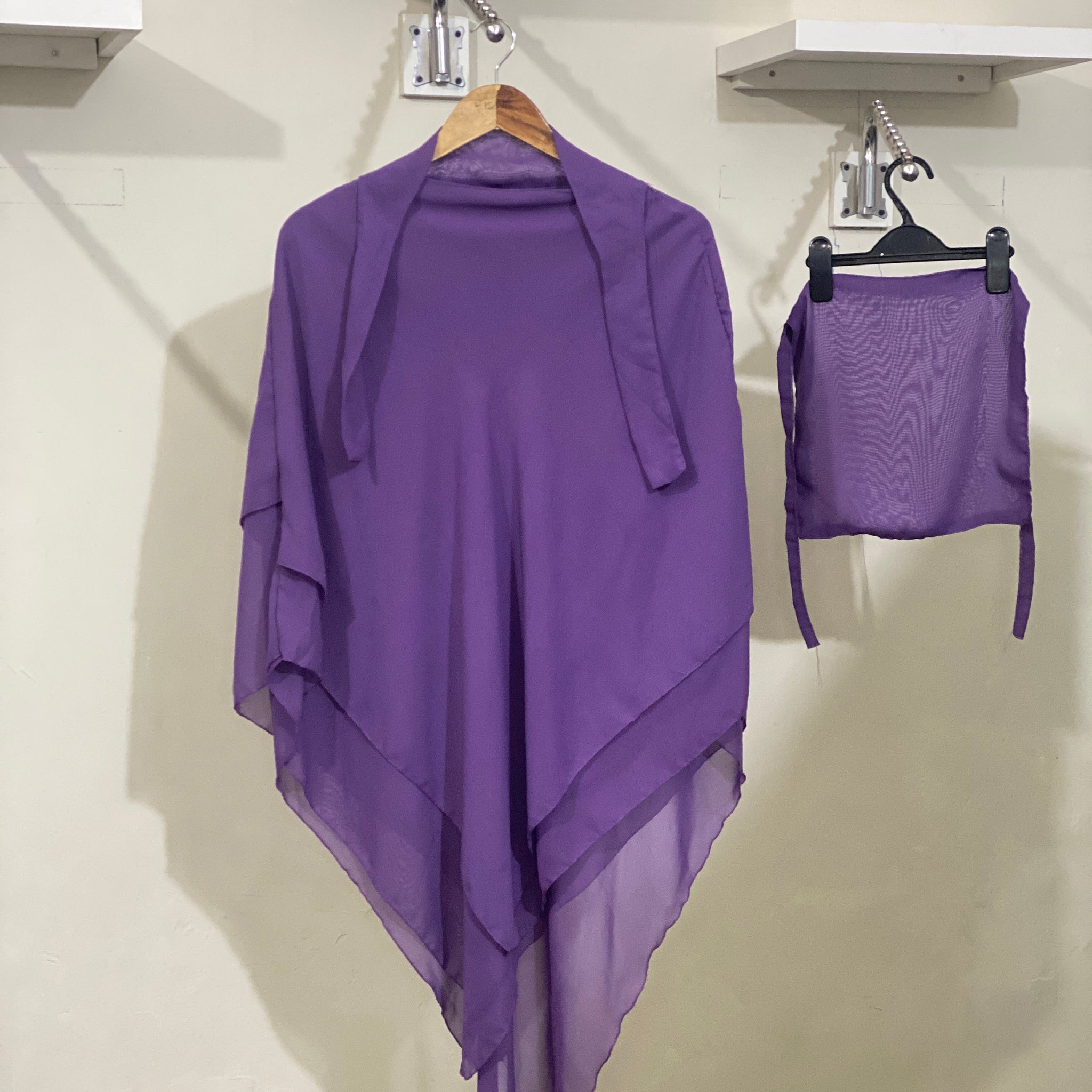 Three-Layered Khimar - Bright Purple