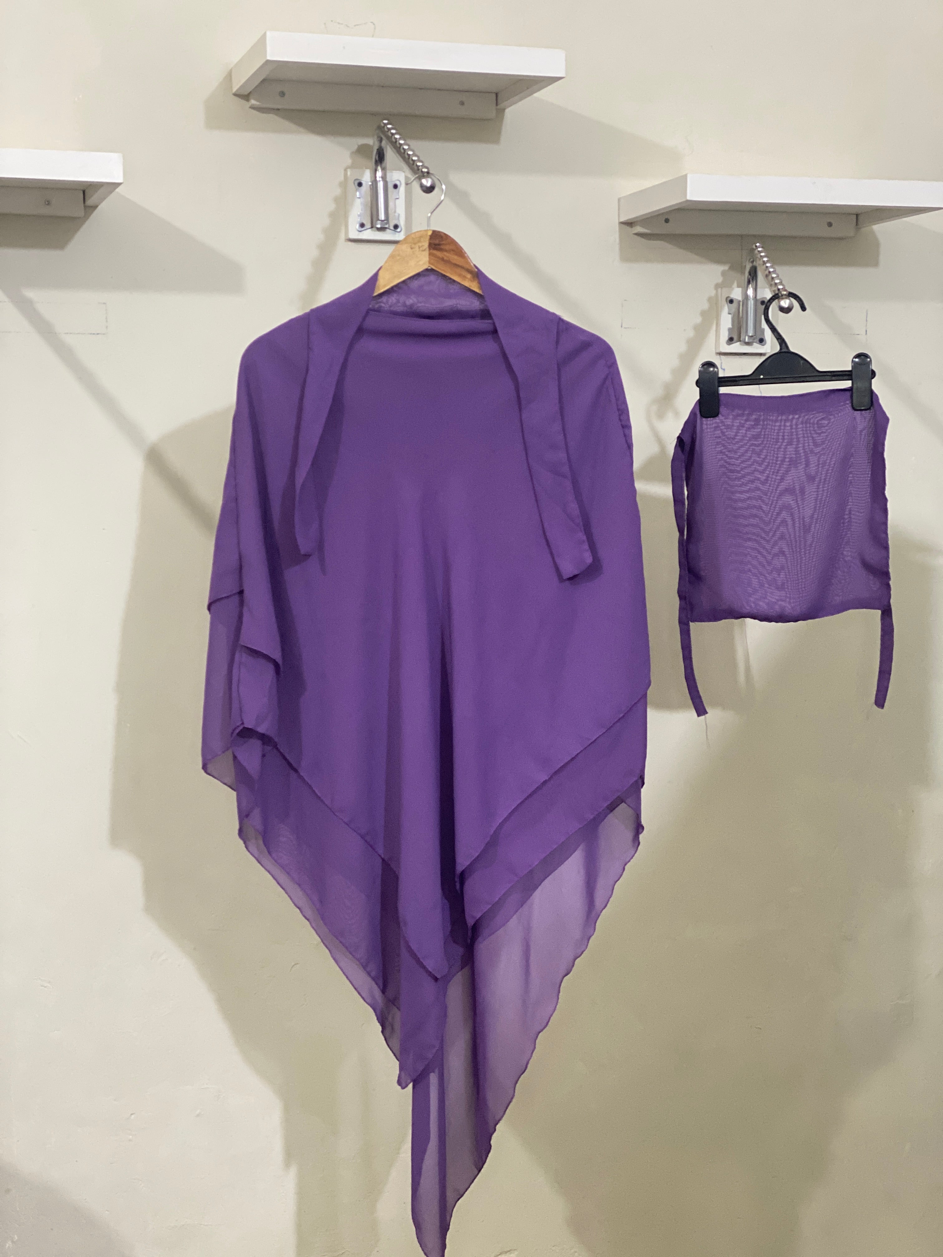 Three-Layered Khimar - Bright Purple