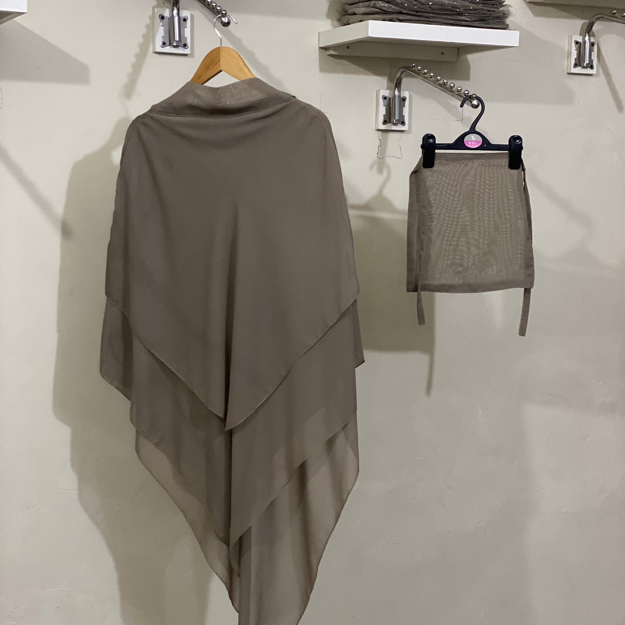 Three-Layered Khimar - Dark Grey