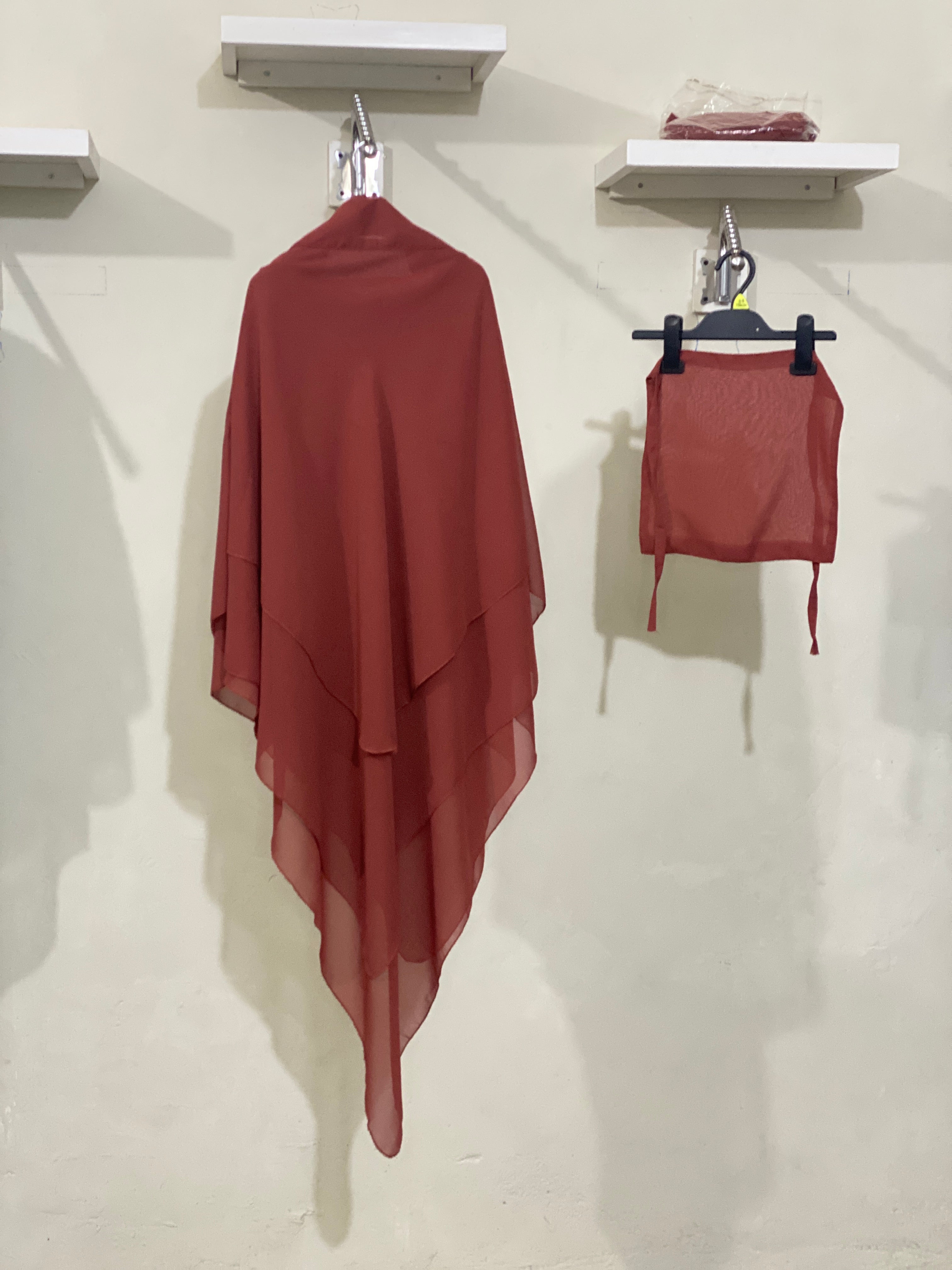 Three-Layered Khimar - Fade Maroon