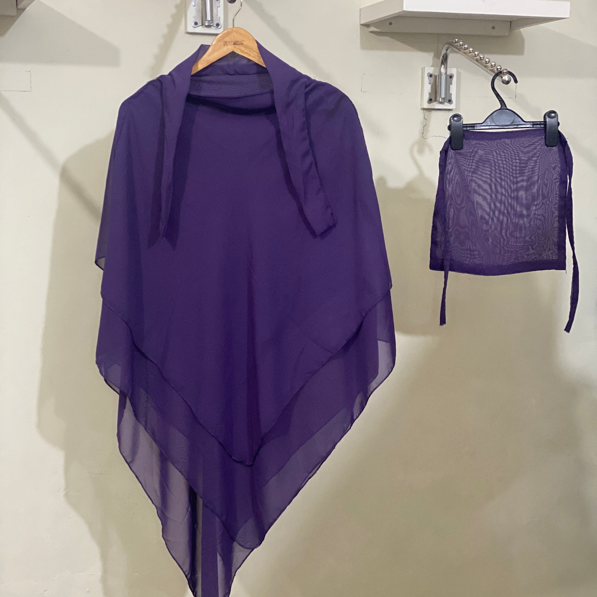 Three-Layered Khimar - Grape Purple