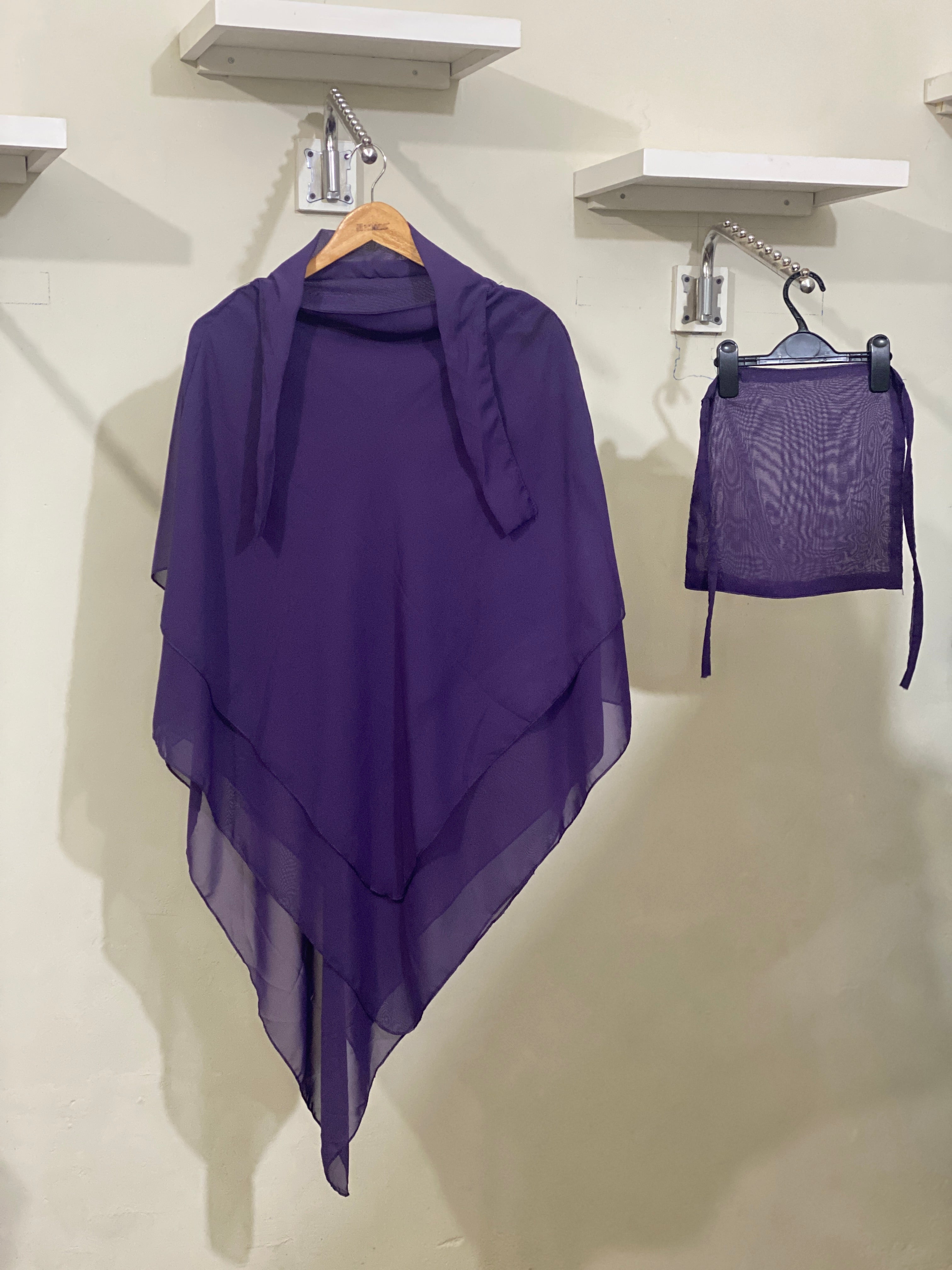 Three-Layered Khimar - Grape Purple