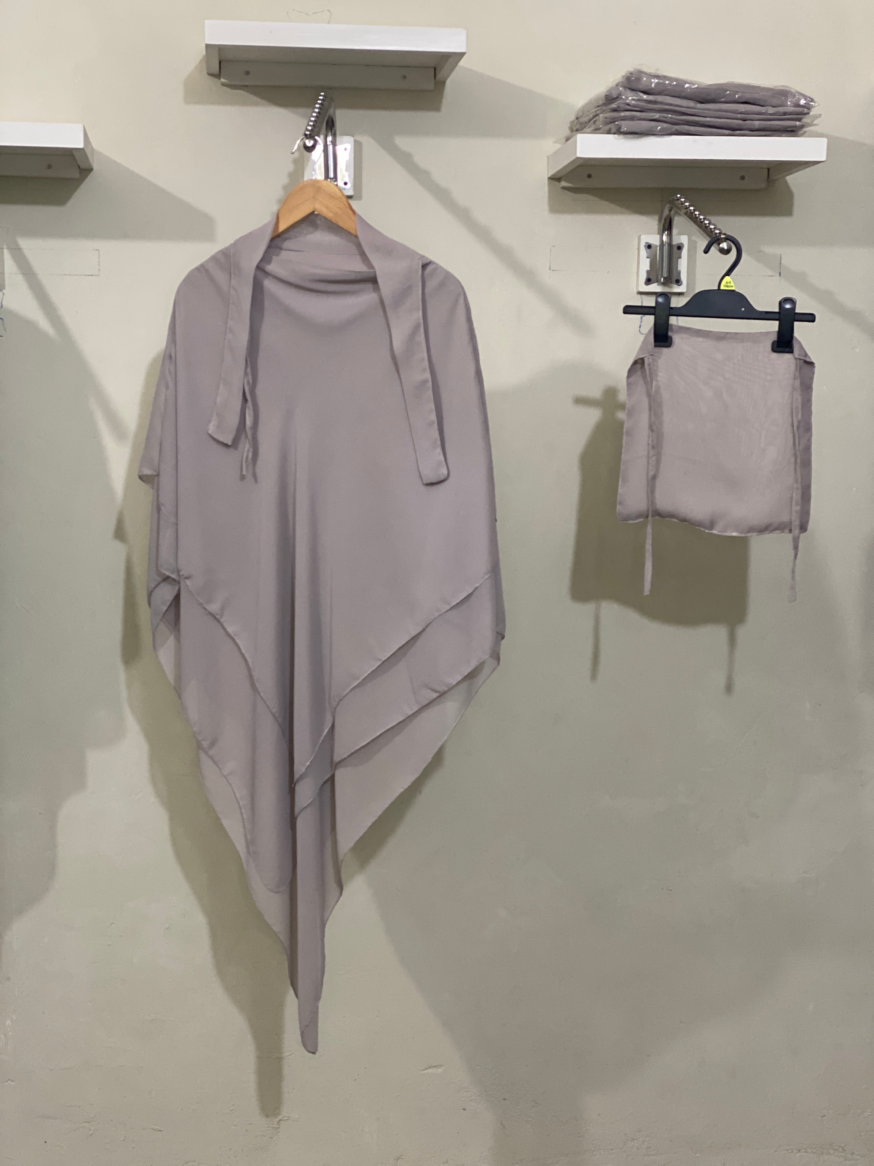 Three-Layered Khimar - Grey