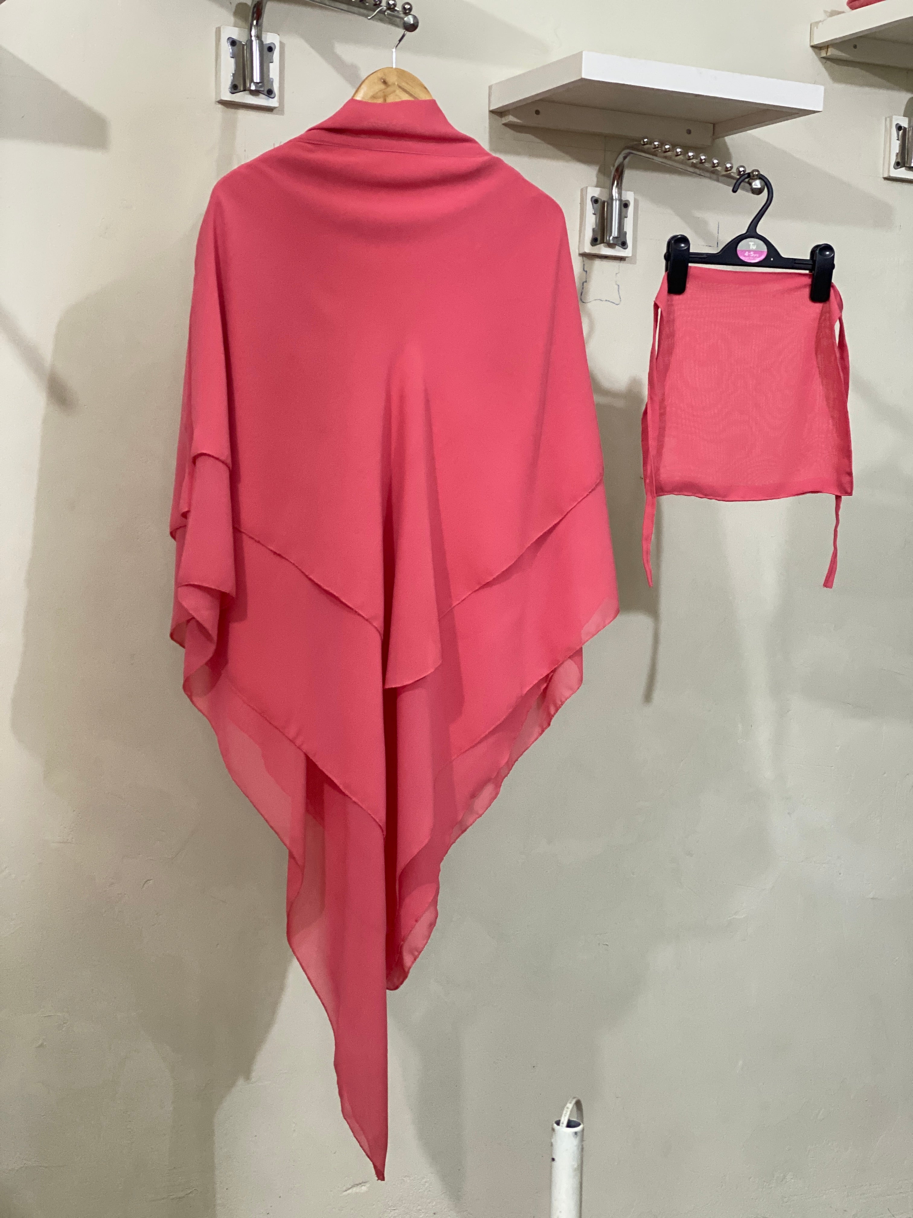 Three-Layered Khimar - Highlight Pink