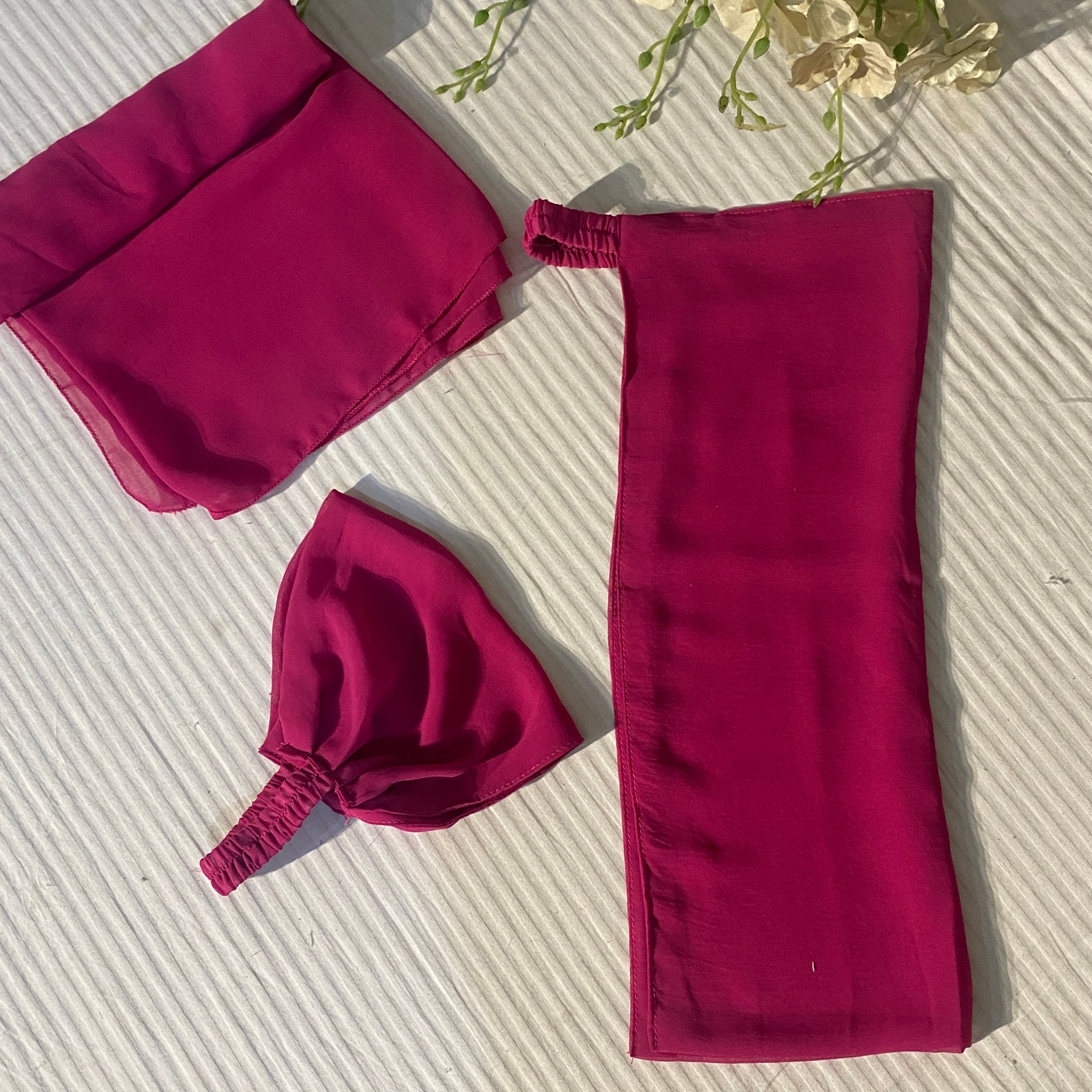 3 Piece Georgette Set - Magenta