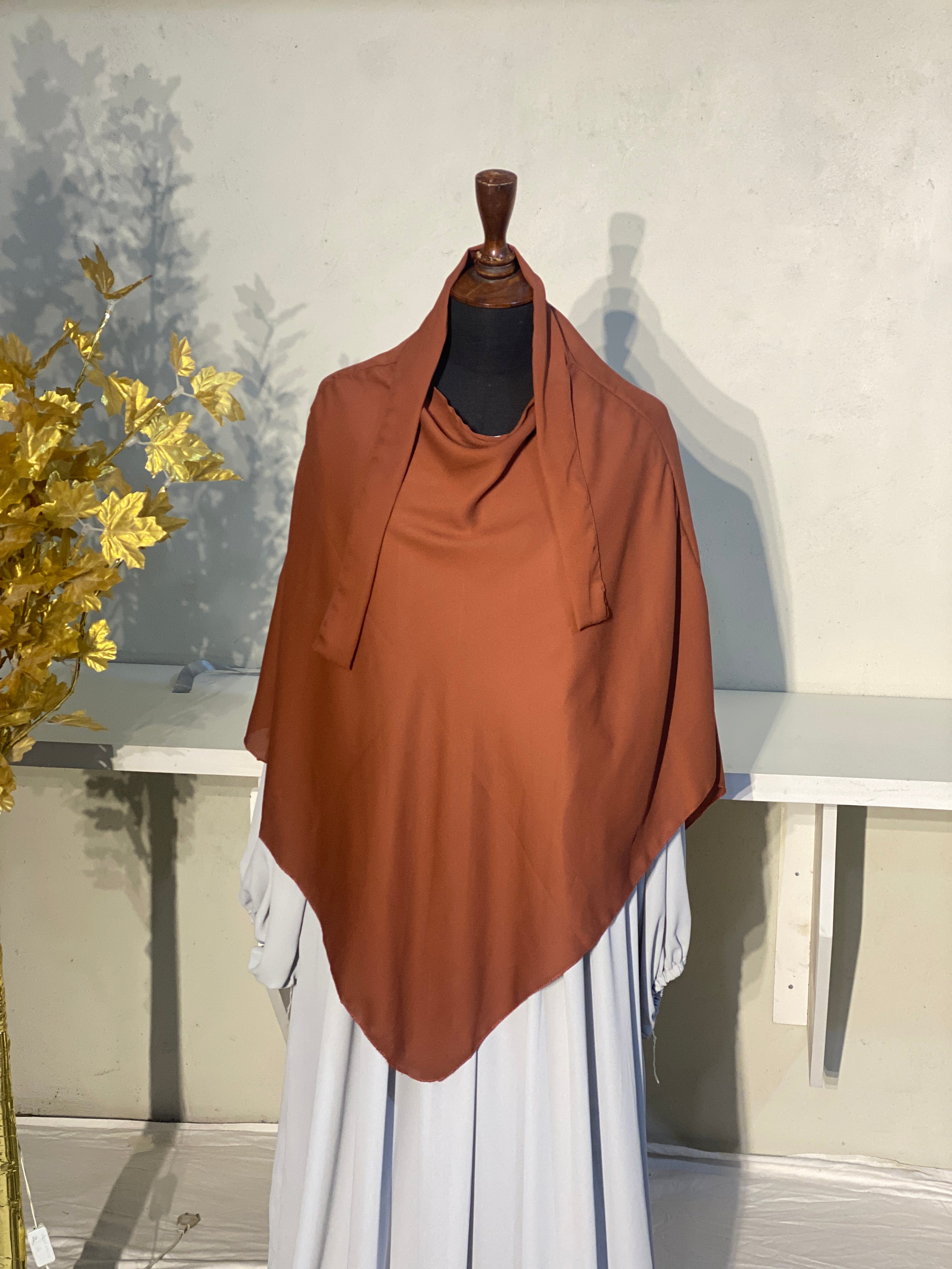 Single Layered Khimar - Rust