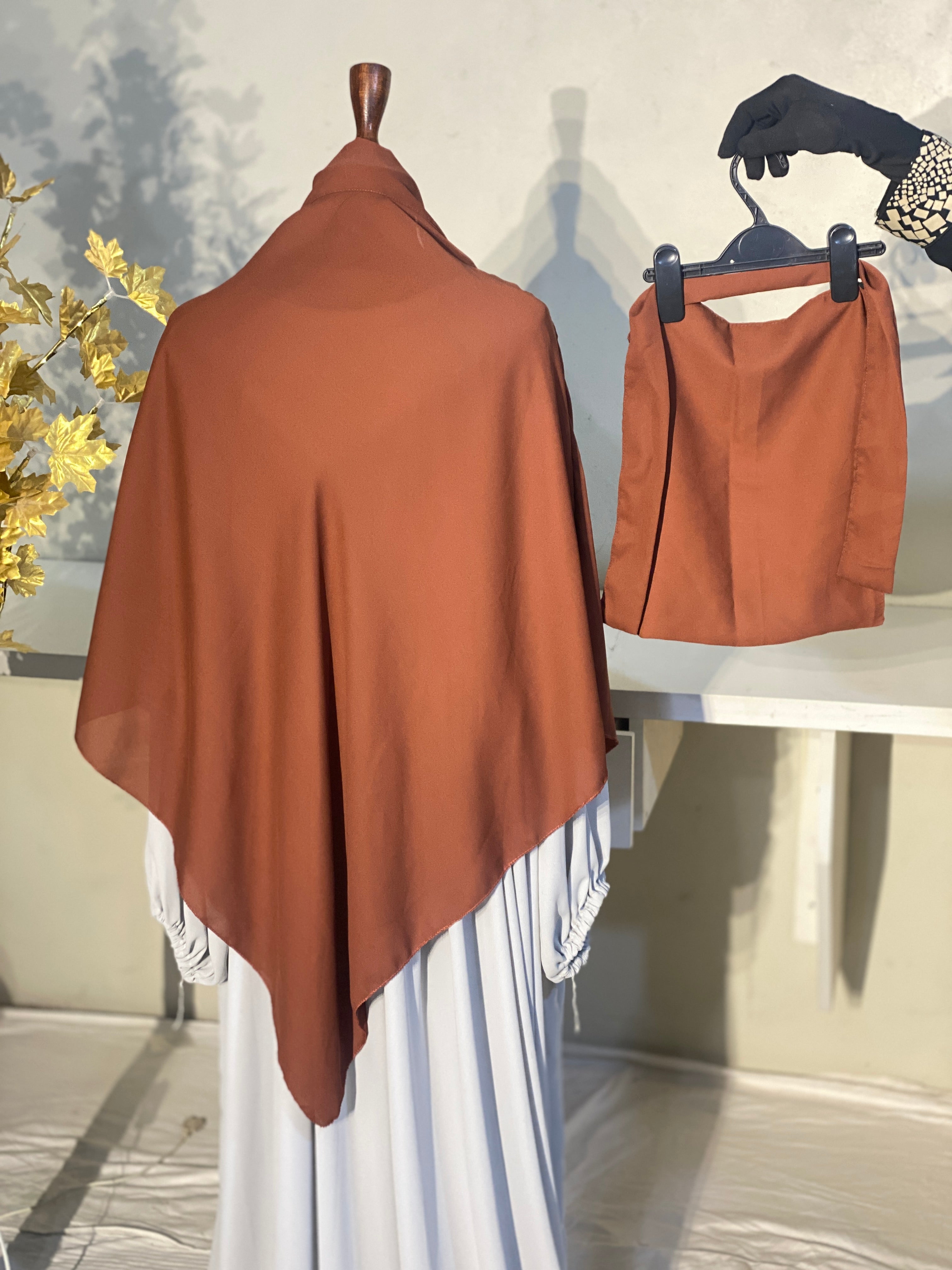 Single Layered Khimar - Rust