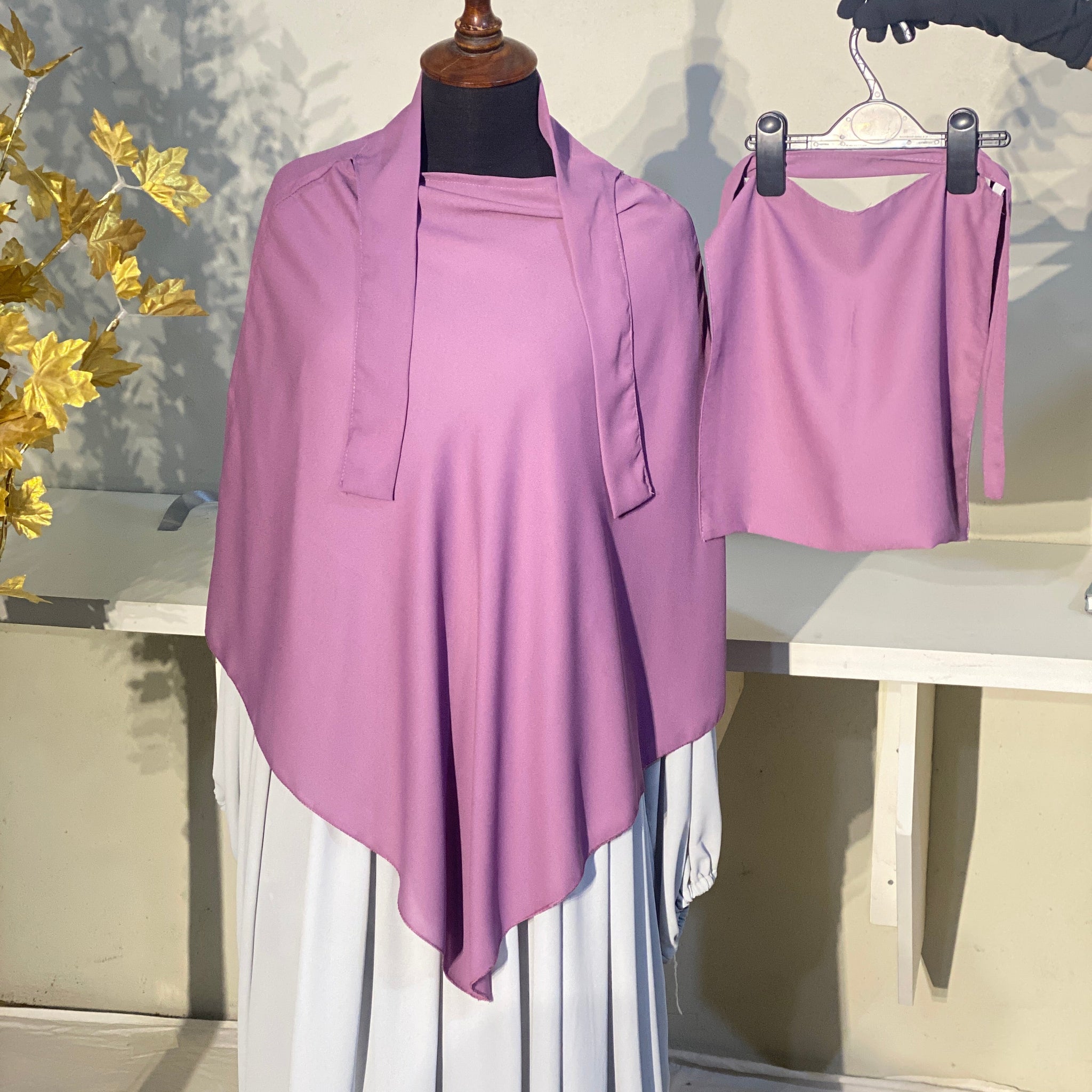 Single Layered Khimar - Lilac