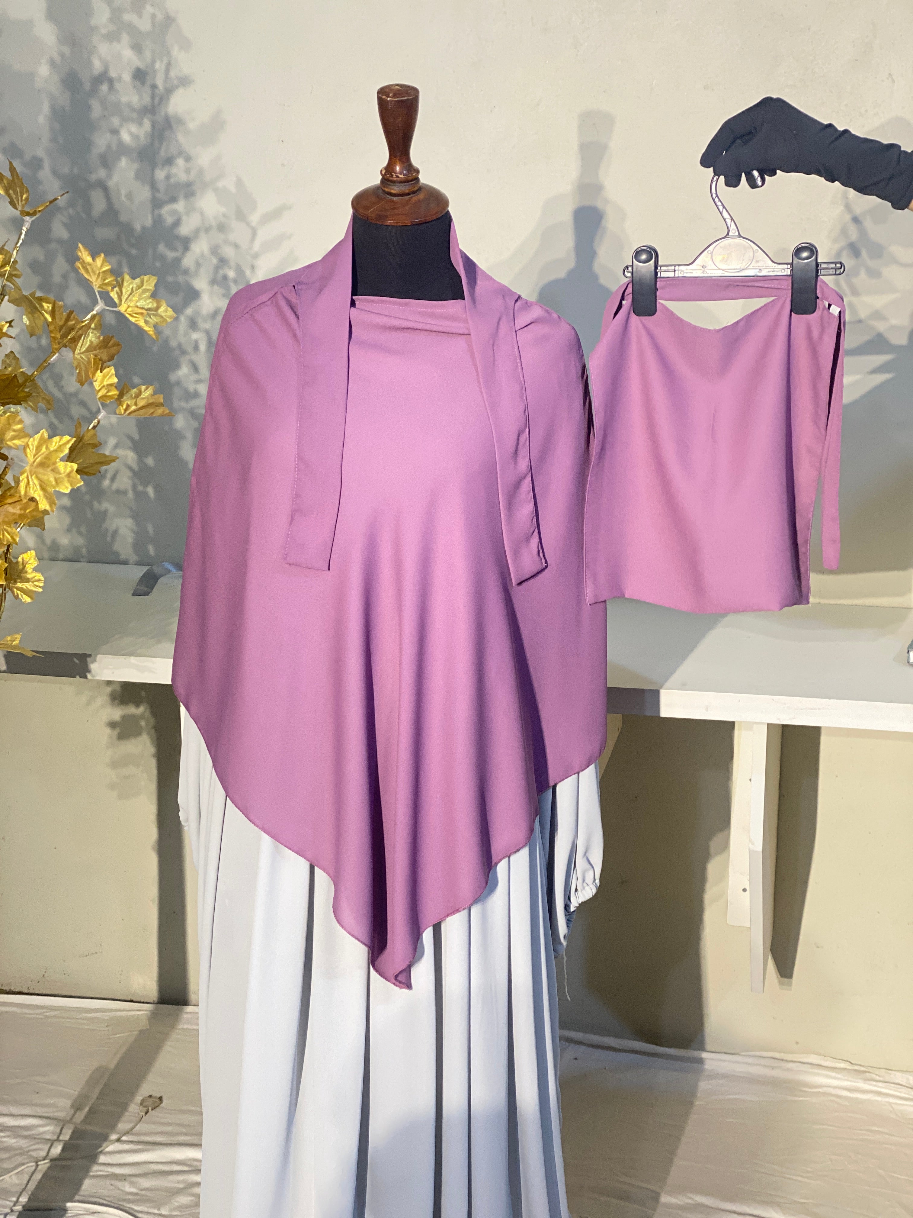 Single Layered Khimar - Lilac