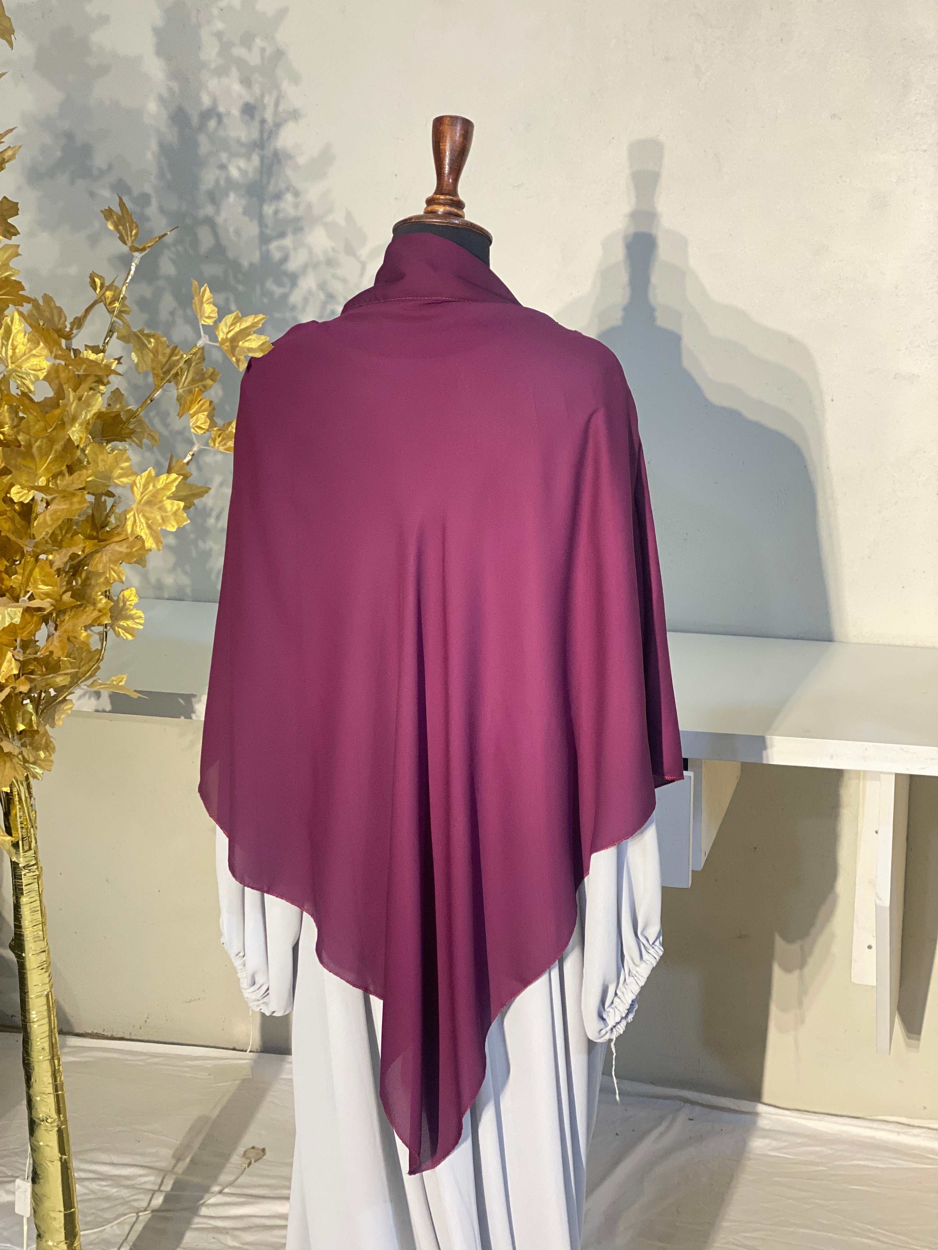 Single Layered Khimar - Burgundy