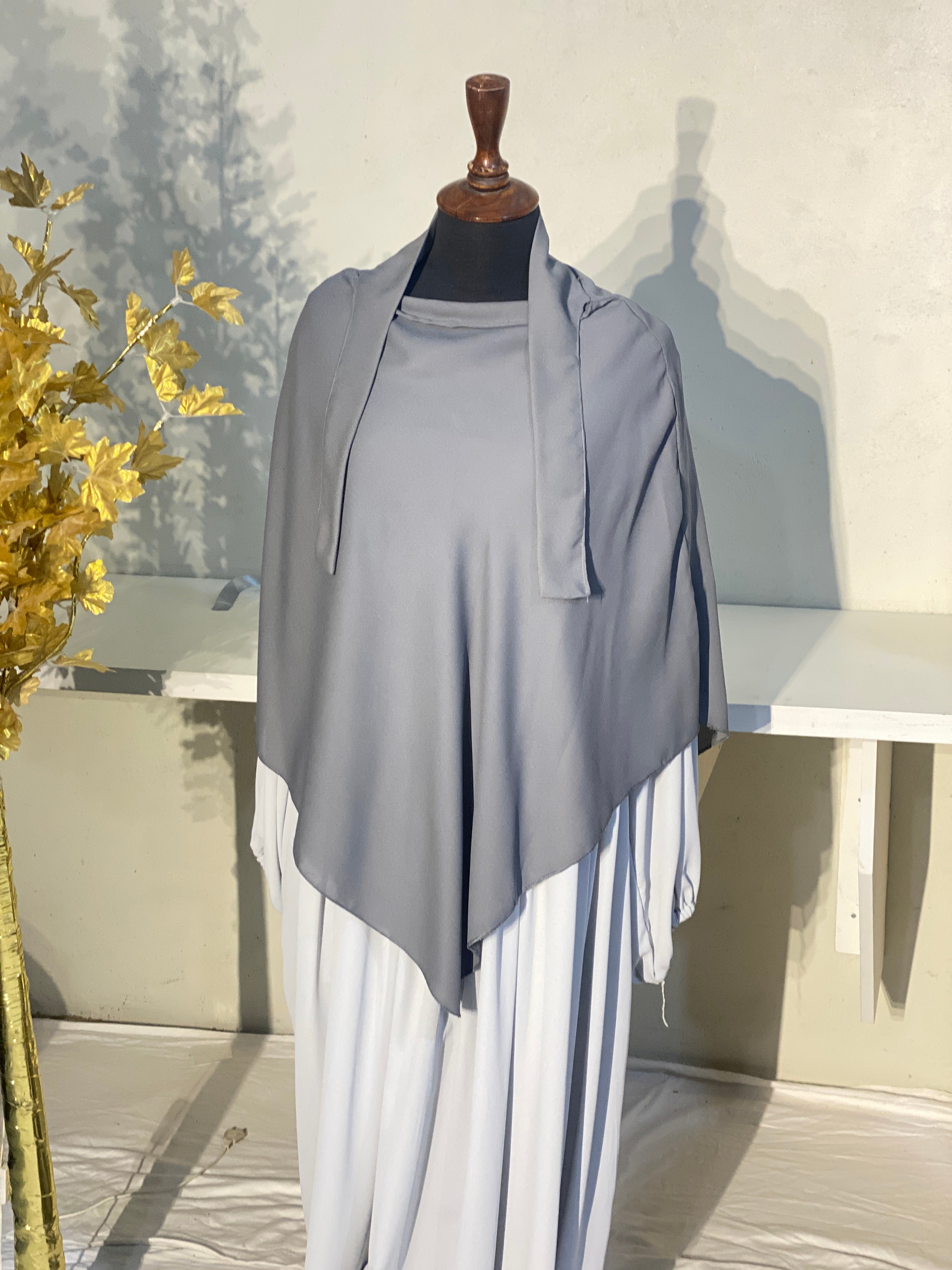 Single Layered Khimar - Grey