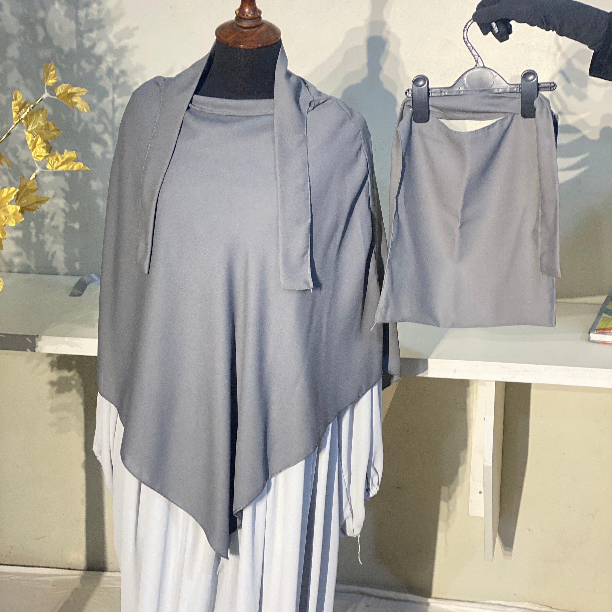 Single Layered Khimar - Grey