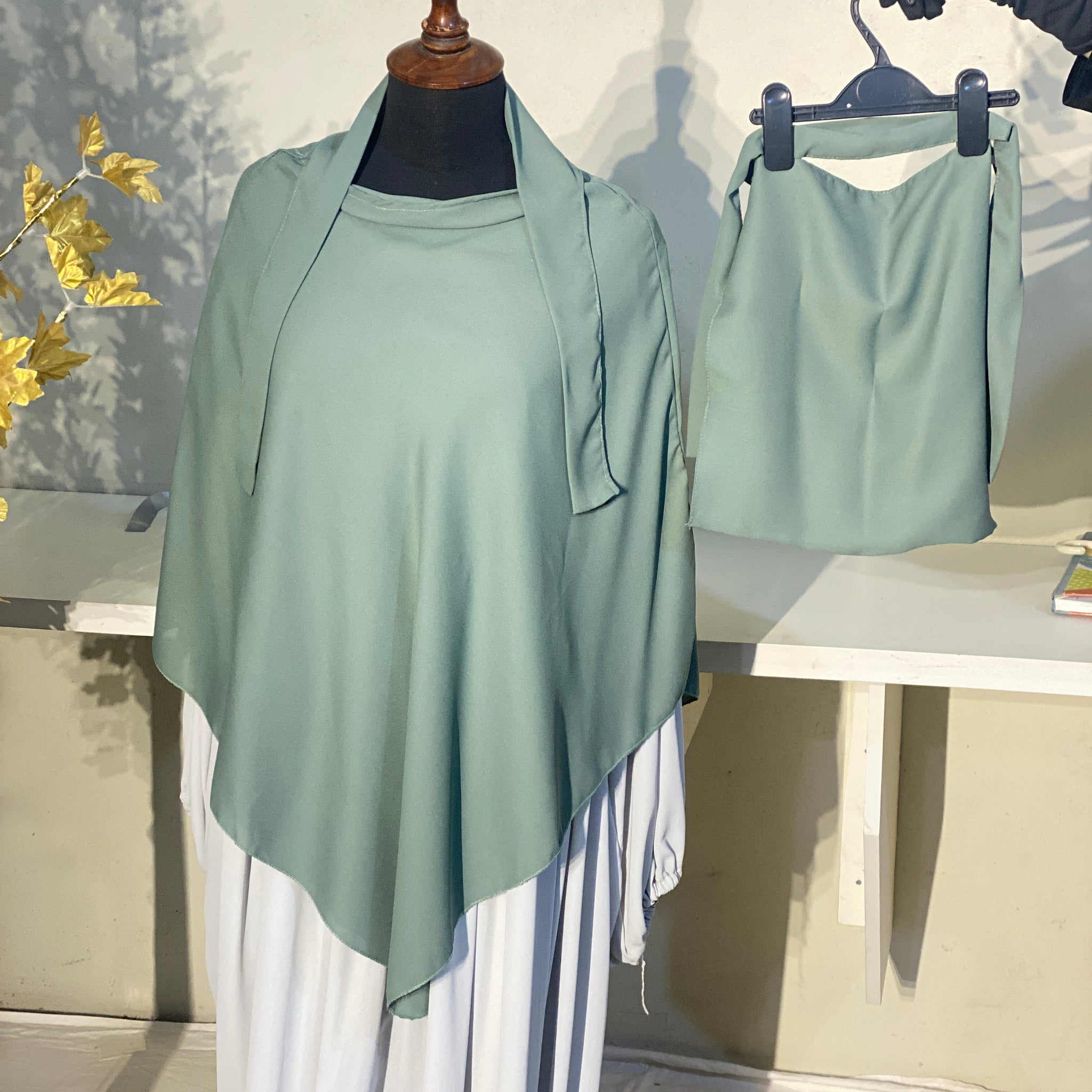 Single Layered Khimar - Sage Green