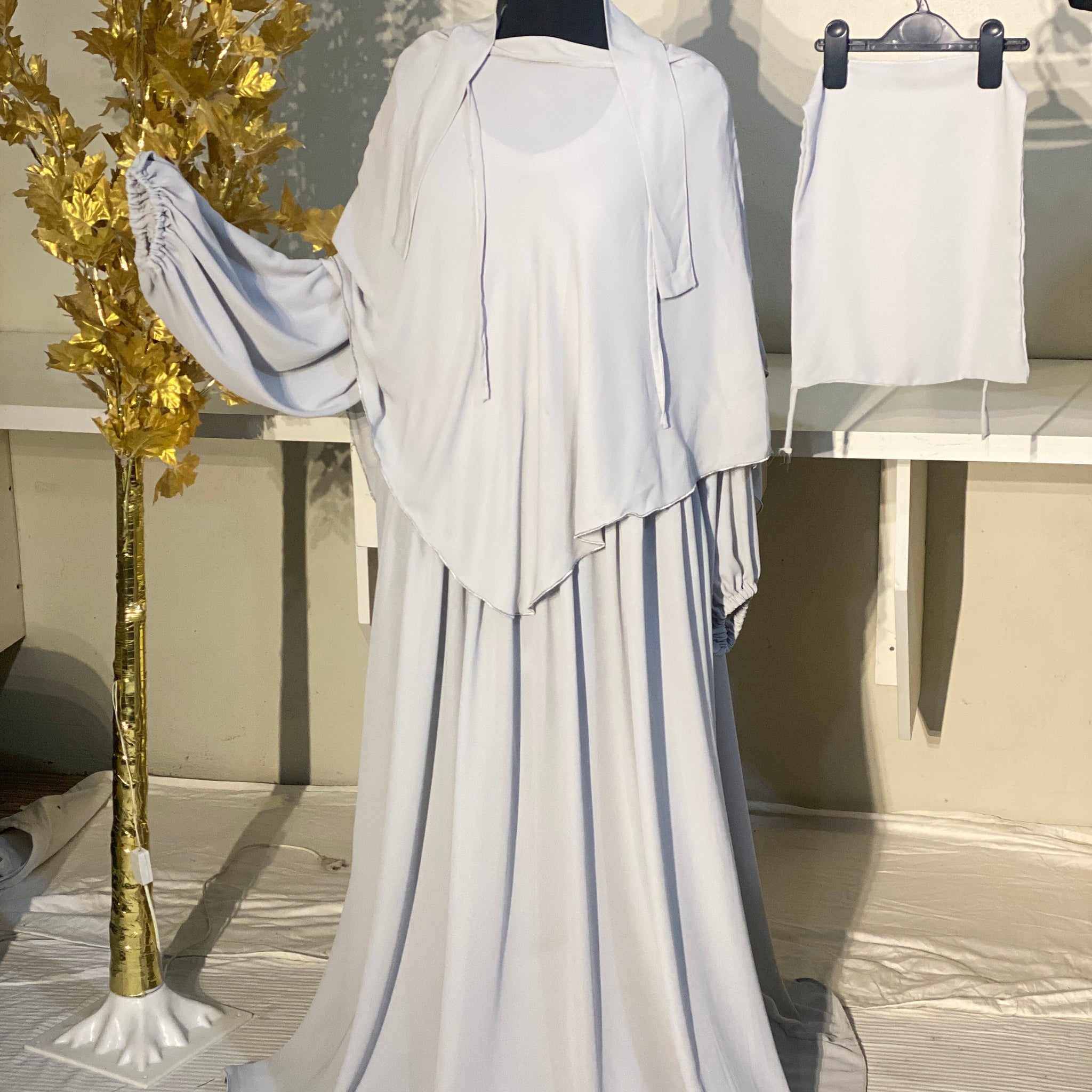 Balloon Sleeves Abaya  (Abaya + Niqab + Khimar)