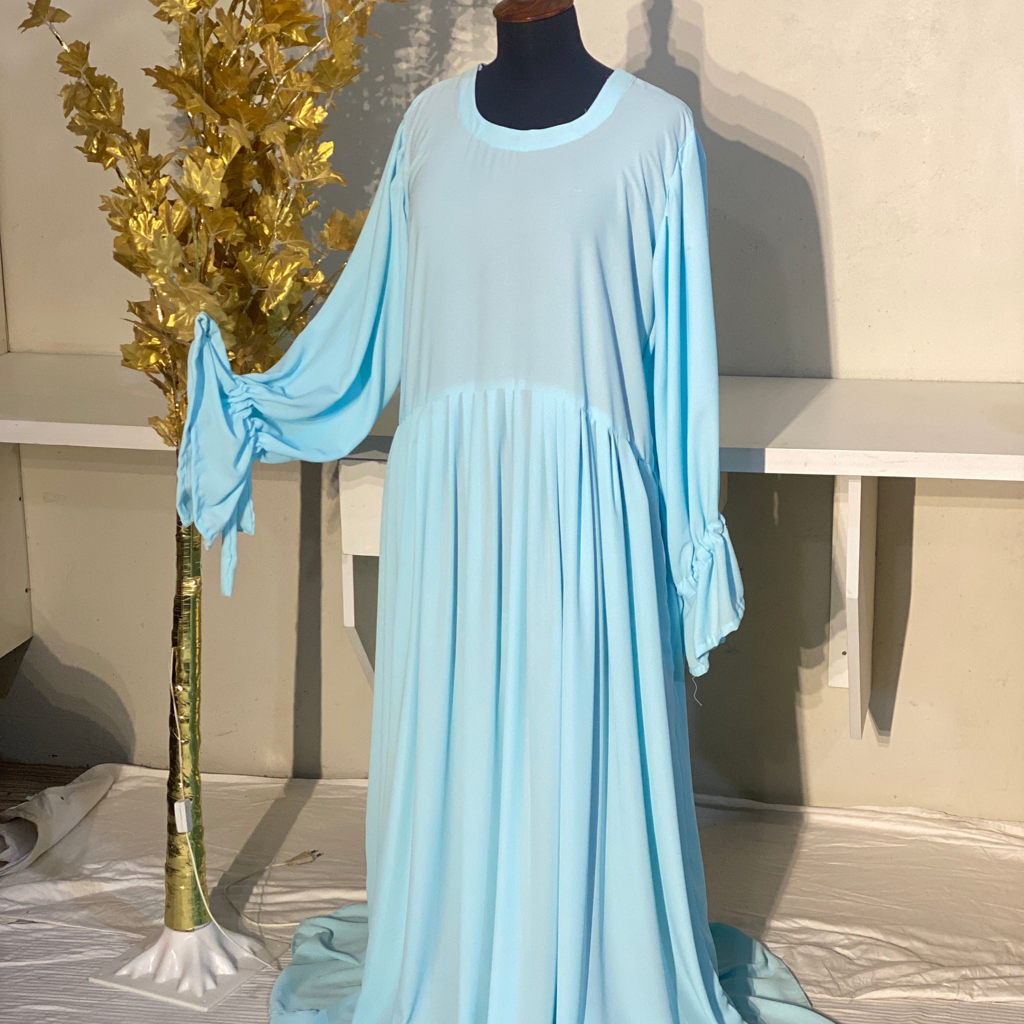 Tie Balloon Sleeve Abaya