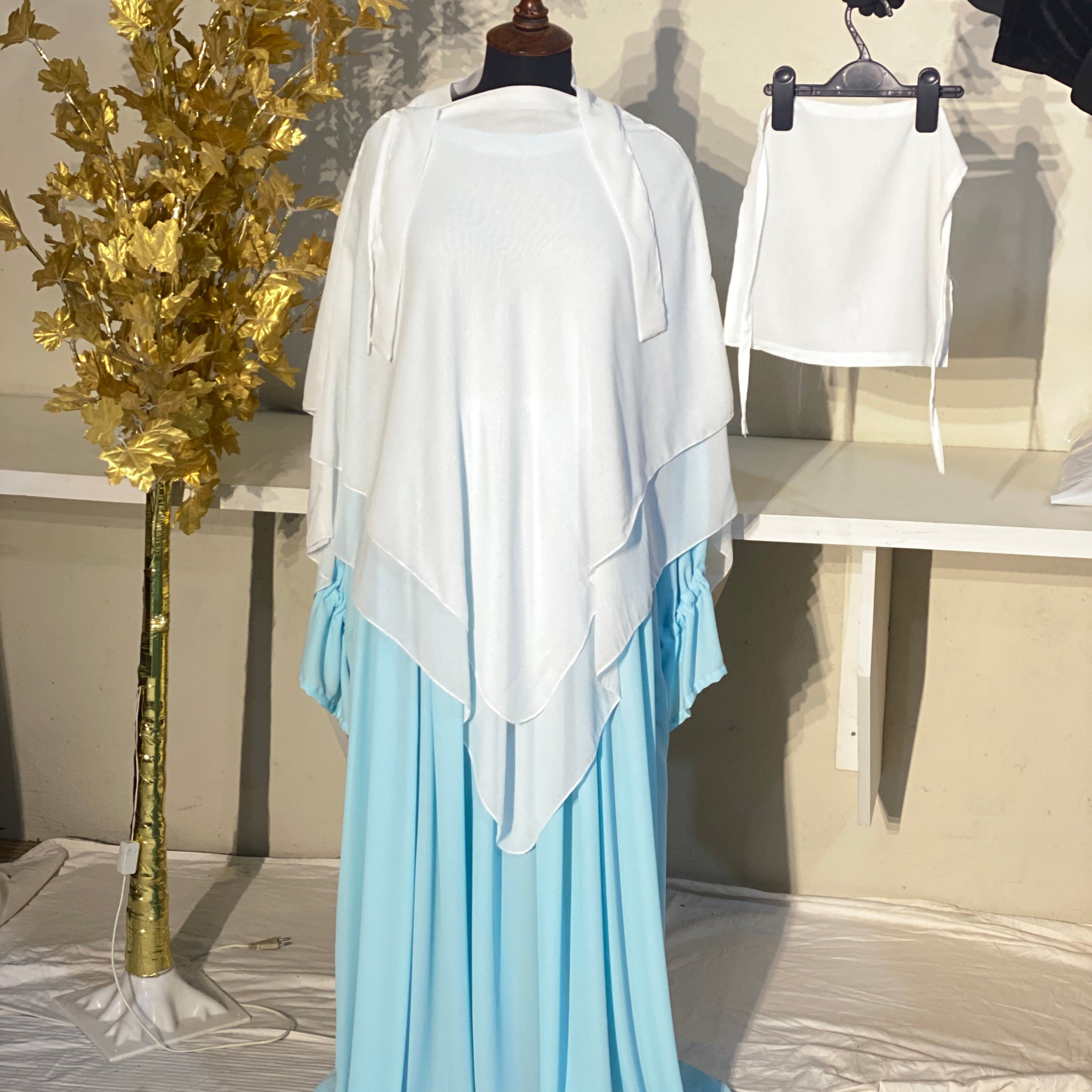 Three-Layered Khimar - White