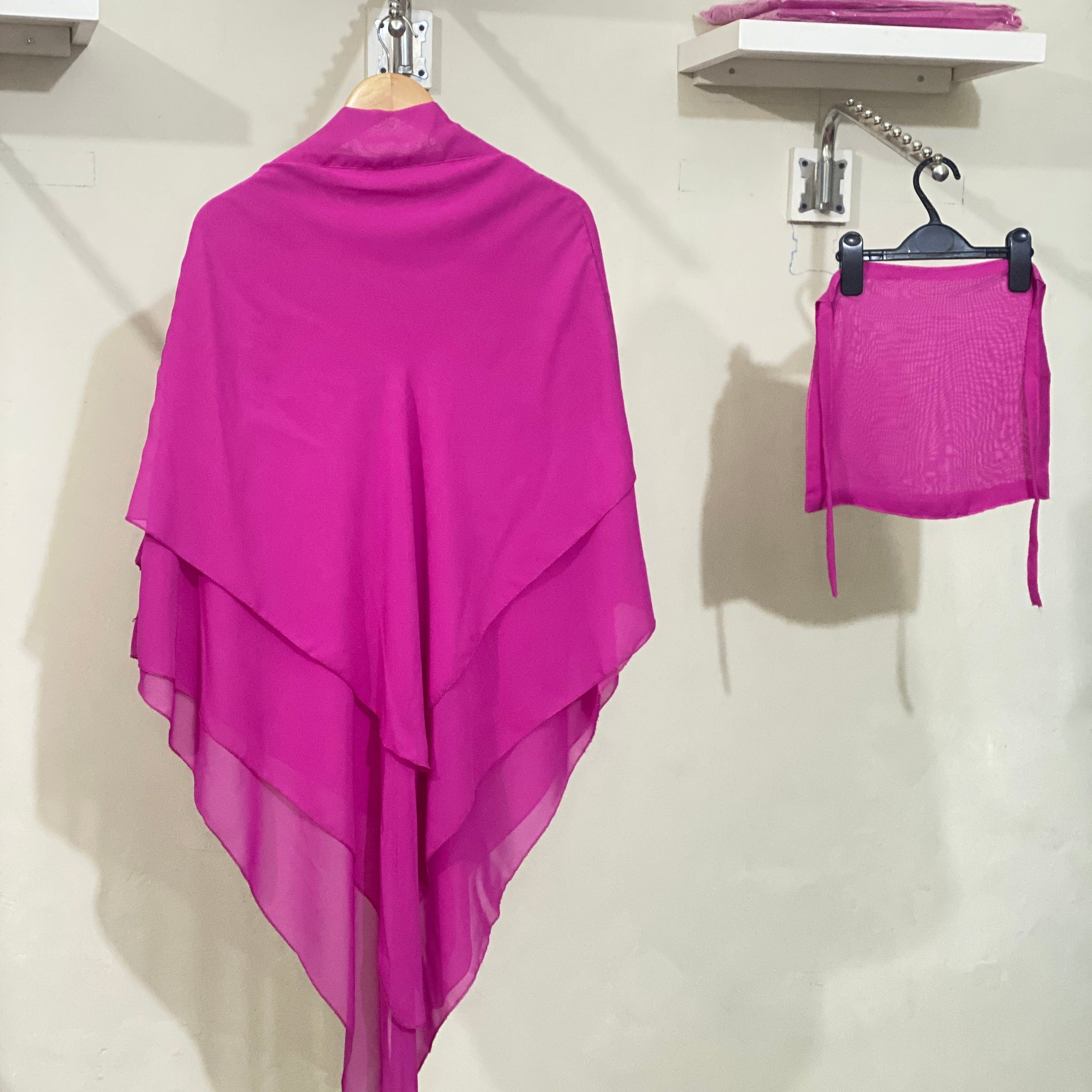 Three-Layered Khimar - Margenta Pink
