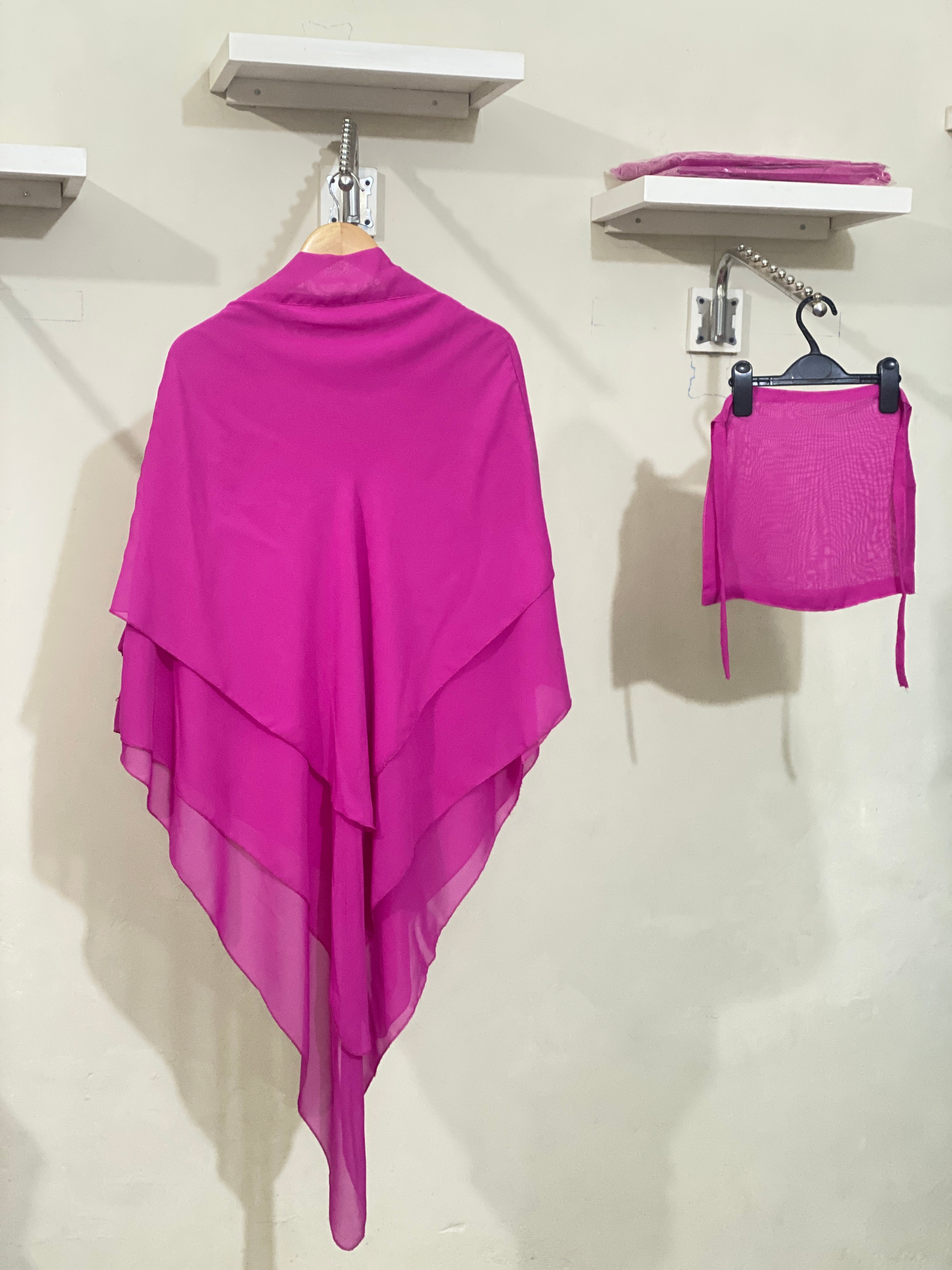 Three-Layered Khimar - Margenta Pink