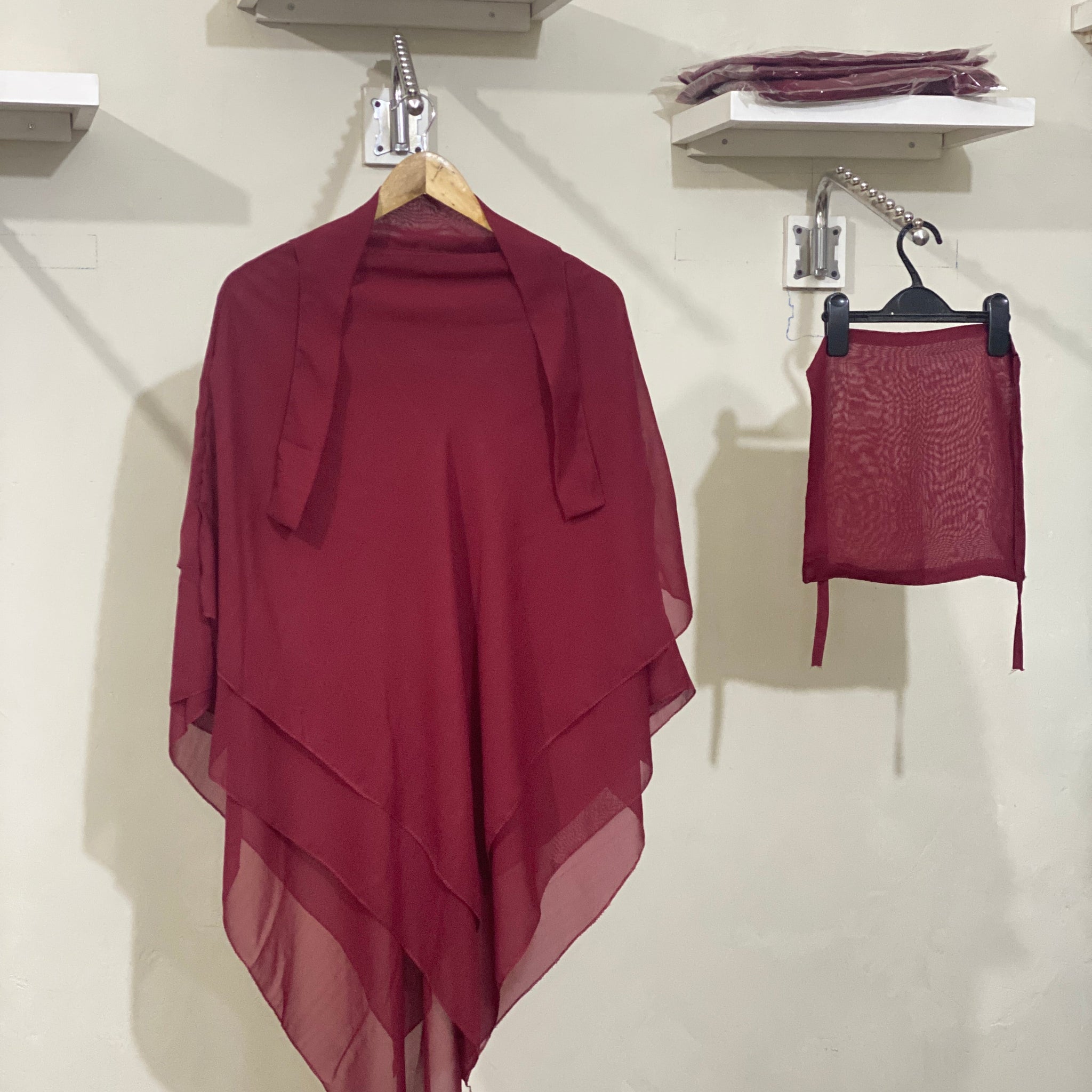 Three-Layered Khimar - Maroon