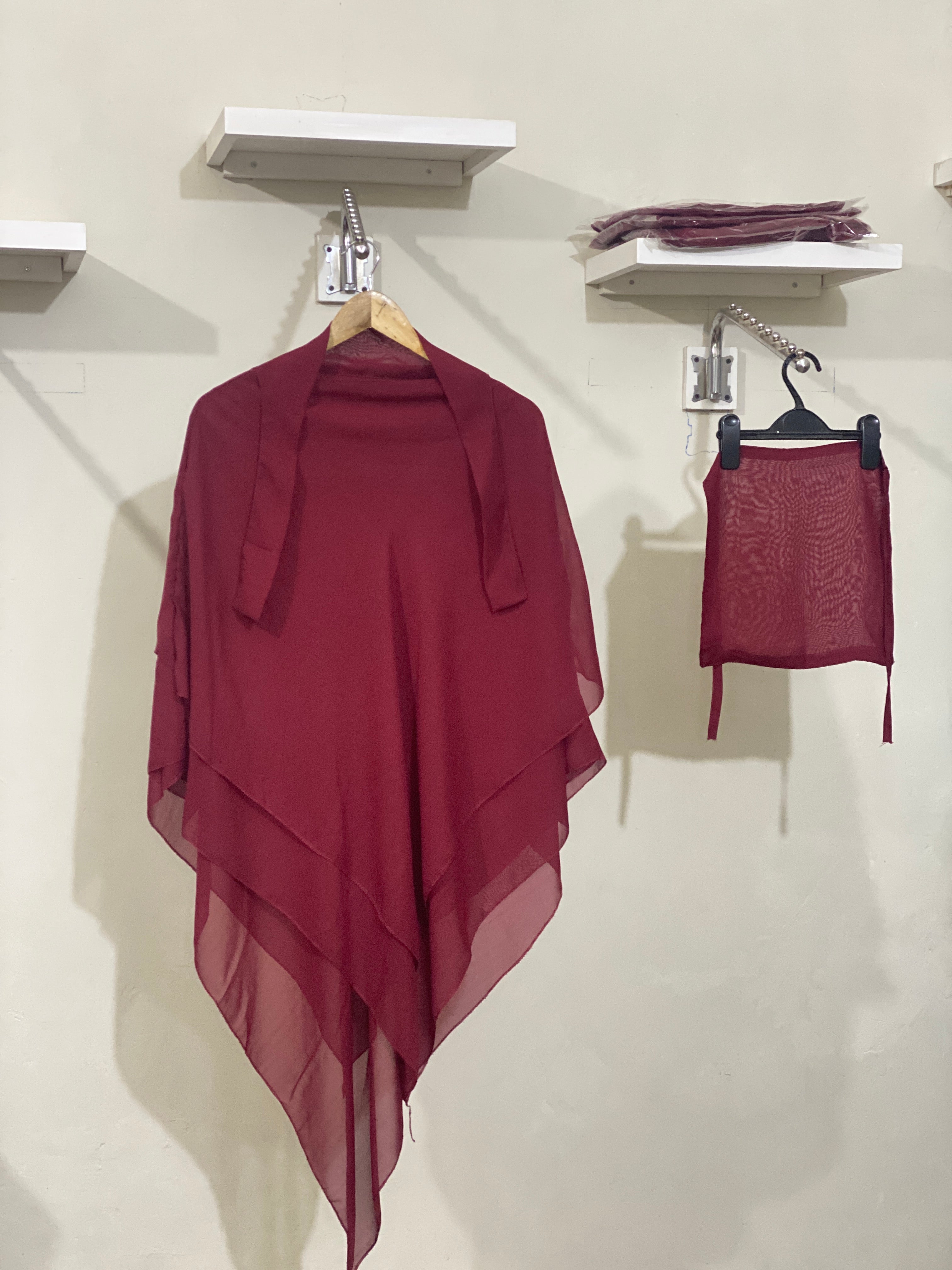 Three-Layered Khimar - Maroon