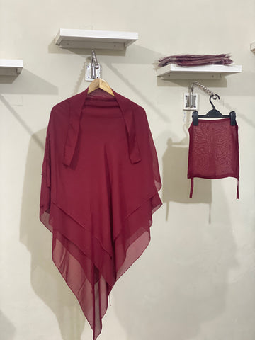 Three-Layered Khimar - Maroon