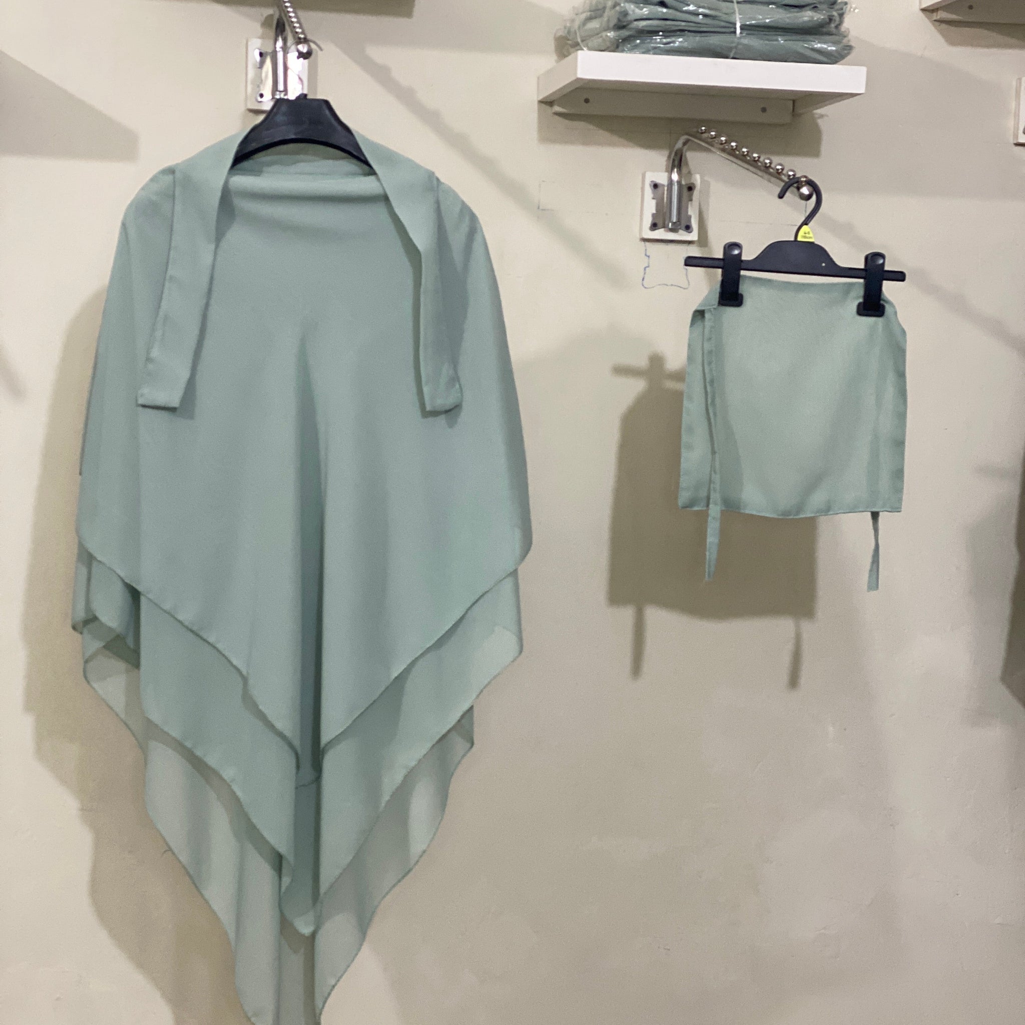 Three-Layered Khimar - Mint Green