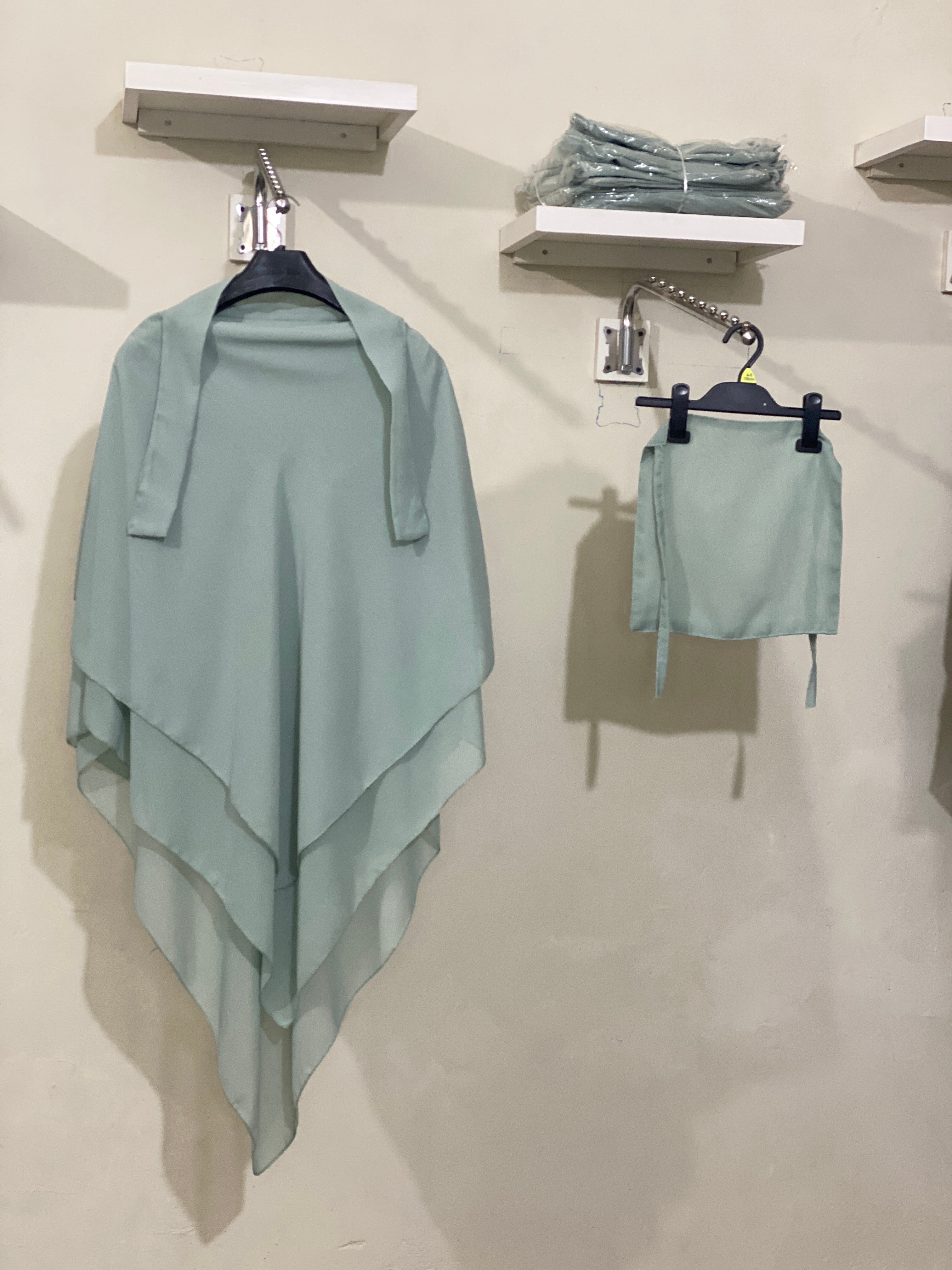 Three-Layered Khimar - Mint Green