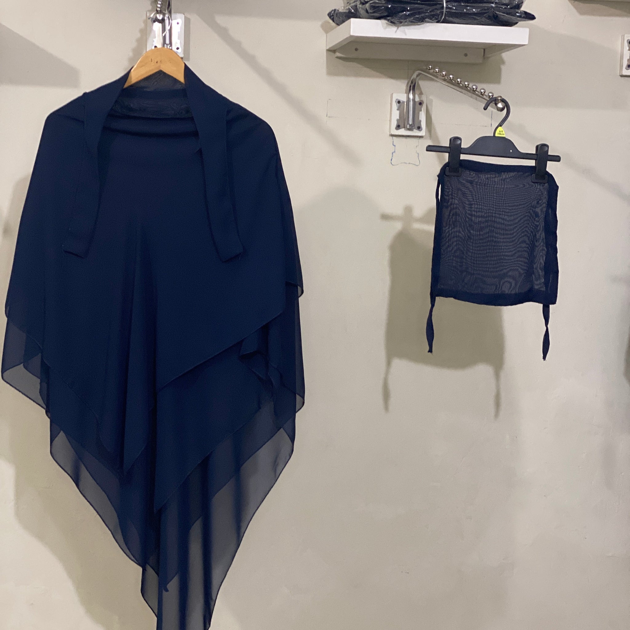 Three-Layered Khimar - Navy Blue