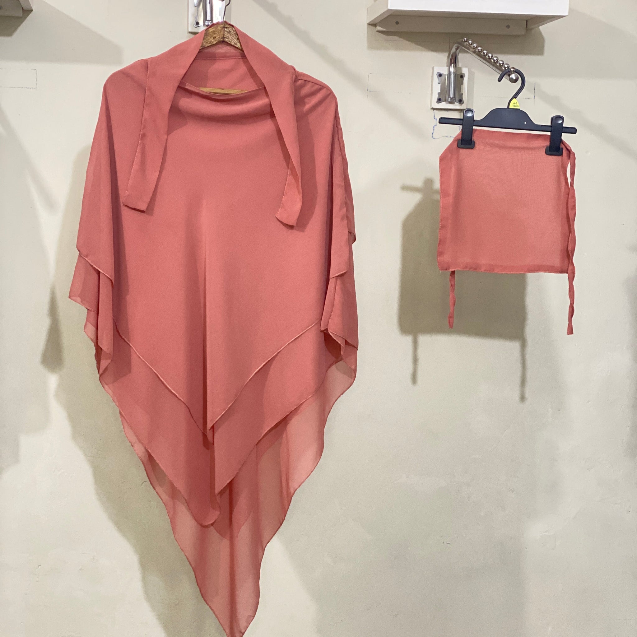 Three-Layered Khimar - Nude Peach