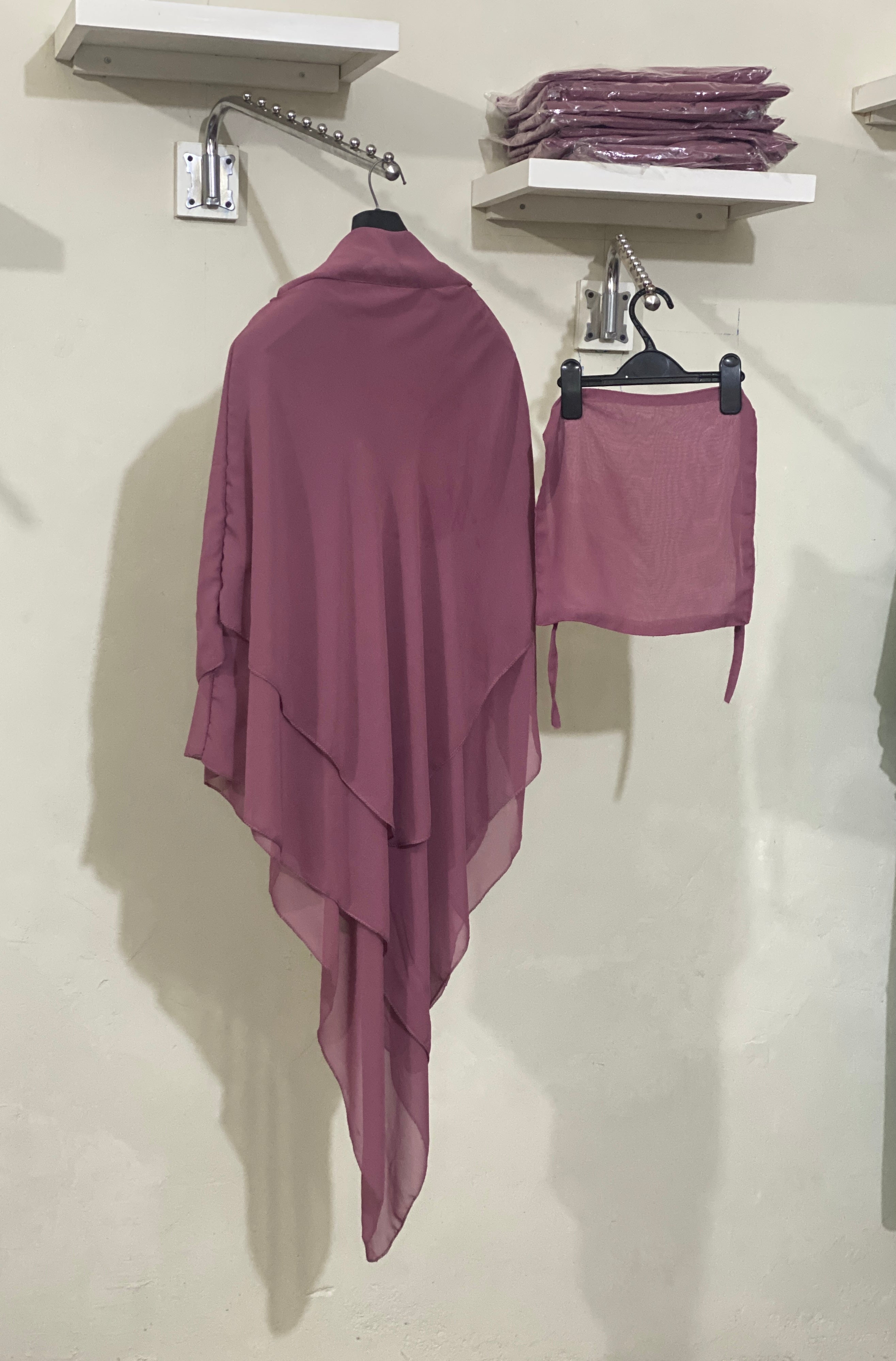 Three-Layered Khimar - Onion Pink