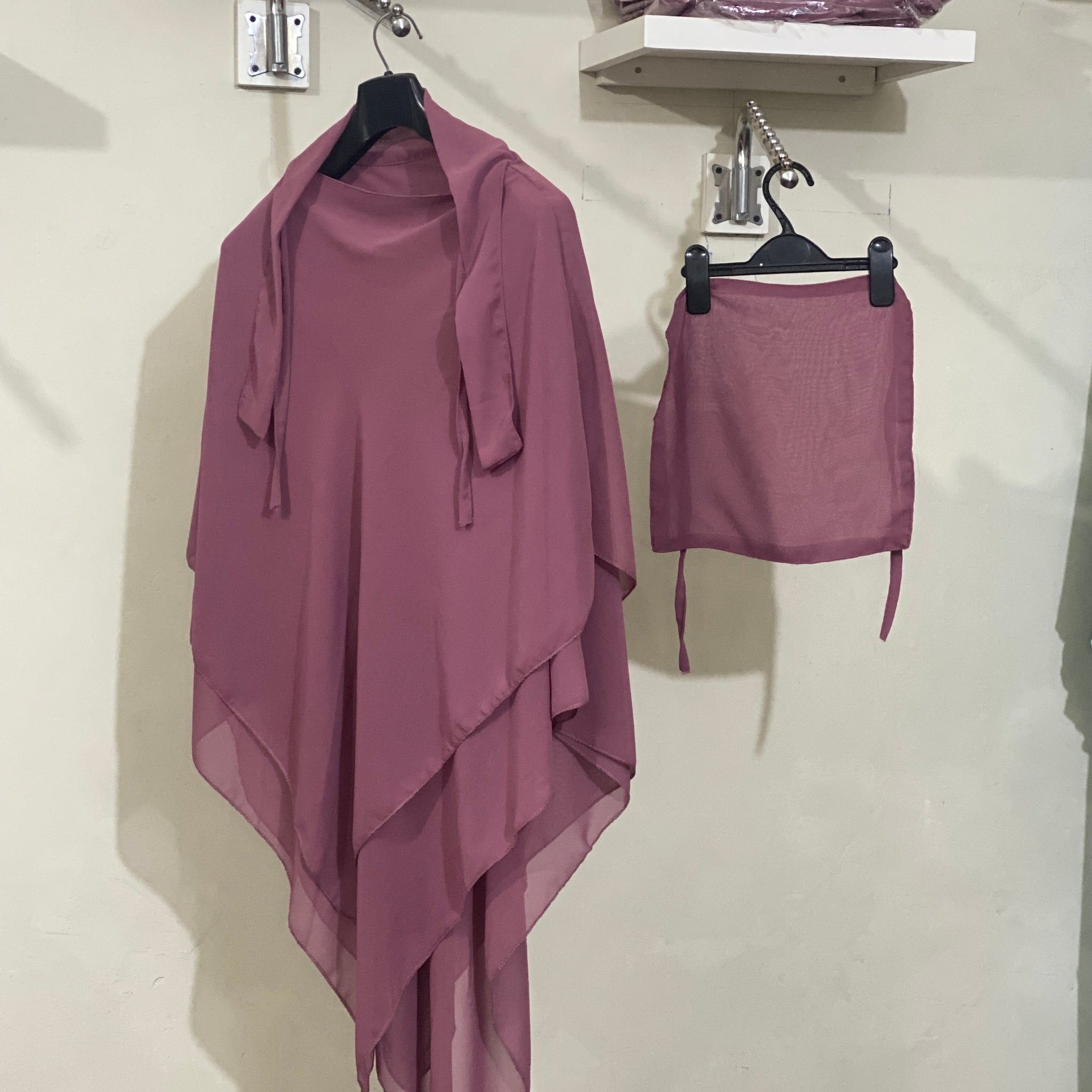 Three-Layered Khimar - Onion Pink