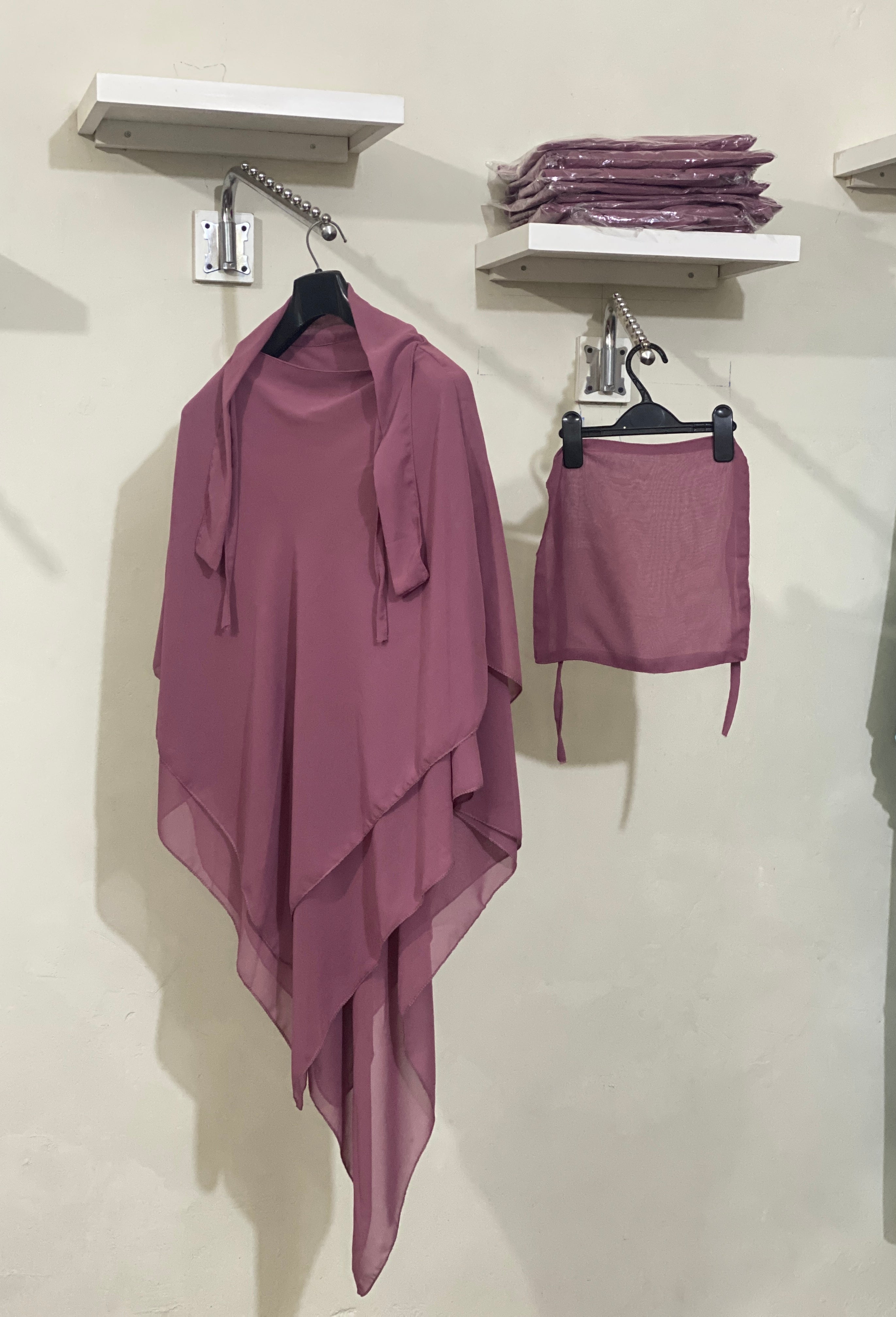 Three-Layered Khimar - Onion Pink