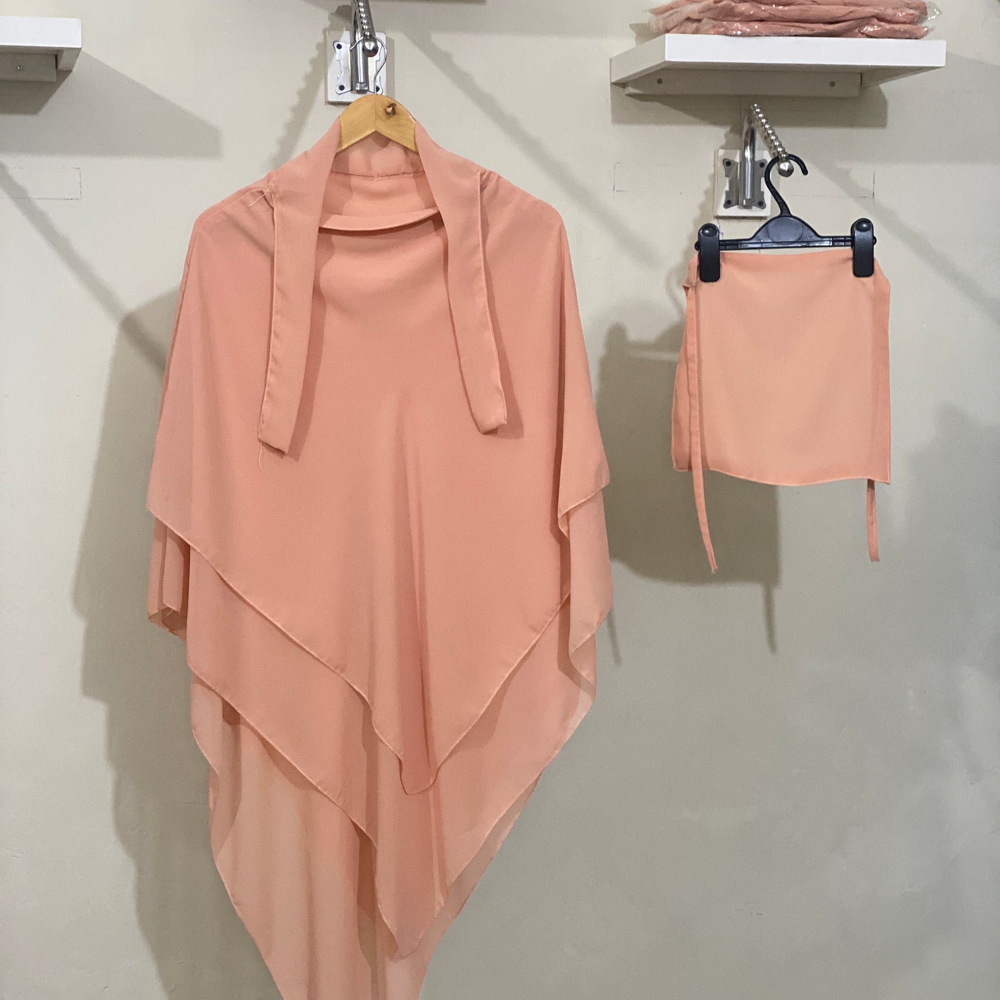 Three-Layered Khimar - Peach