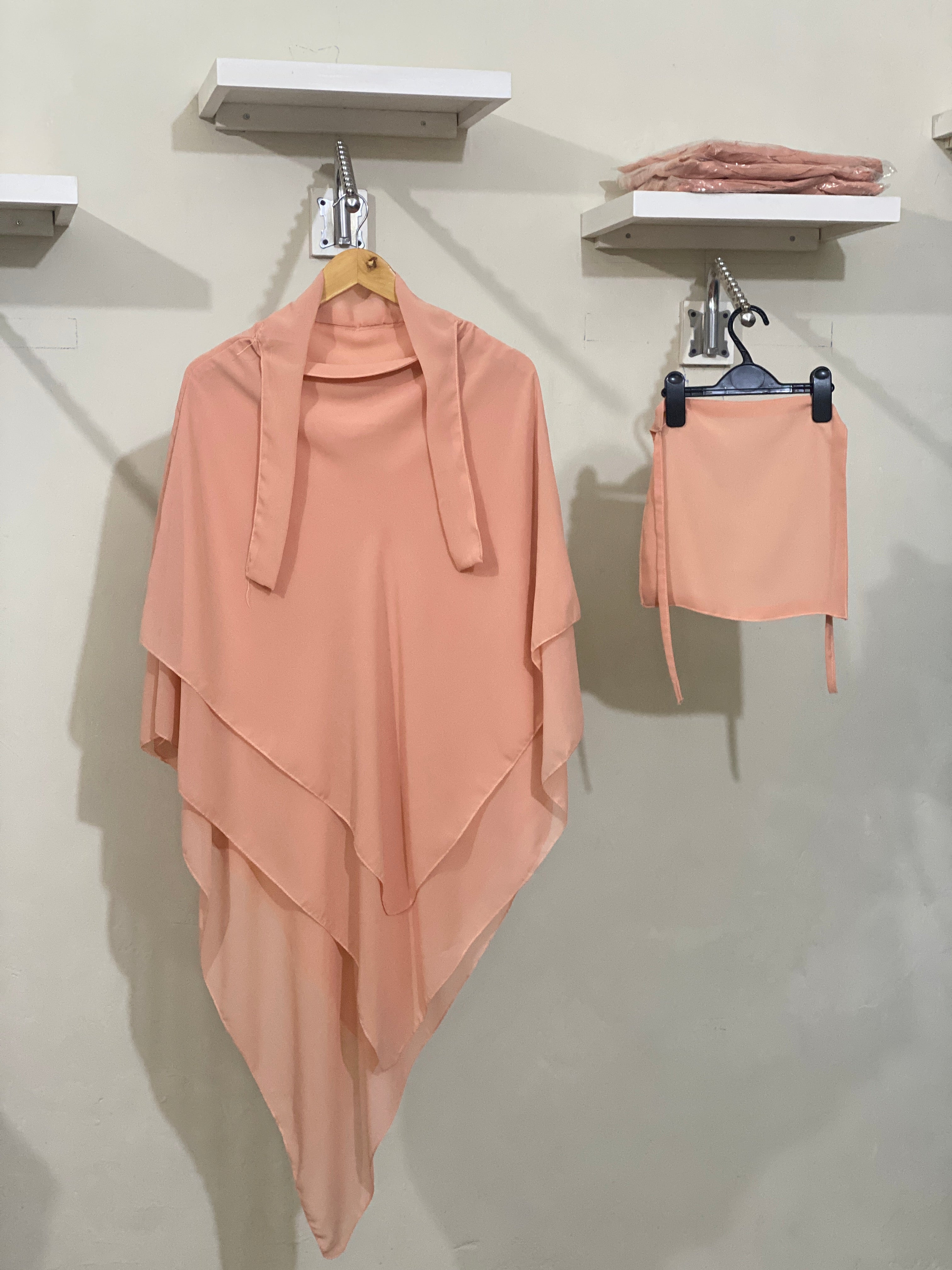 Three-Layered Khimar - Peach