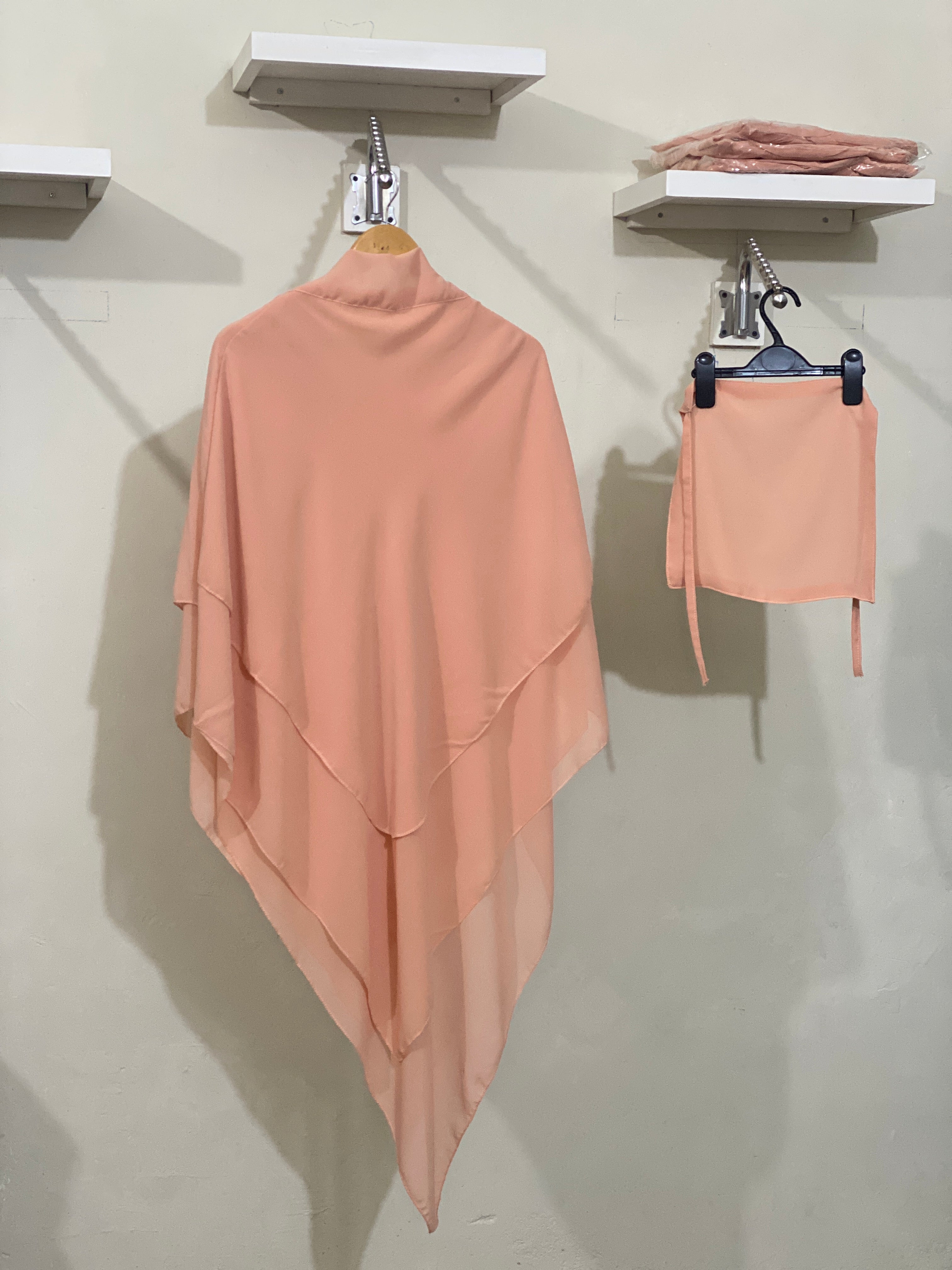 Three-Layered Khimar - Peach