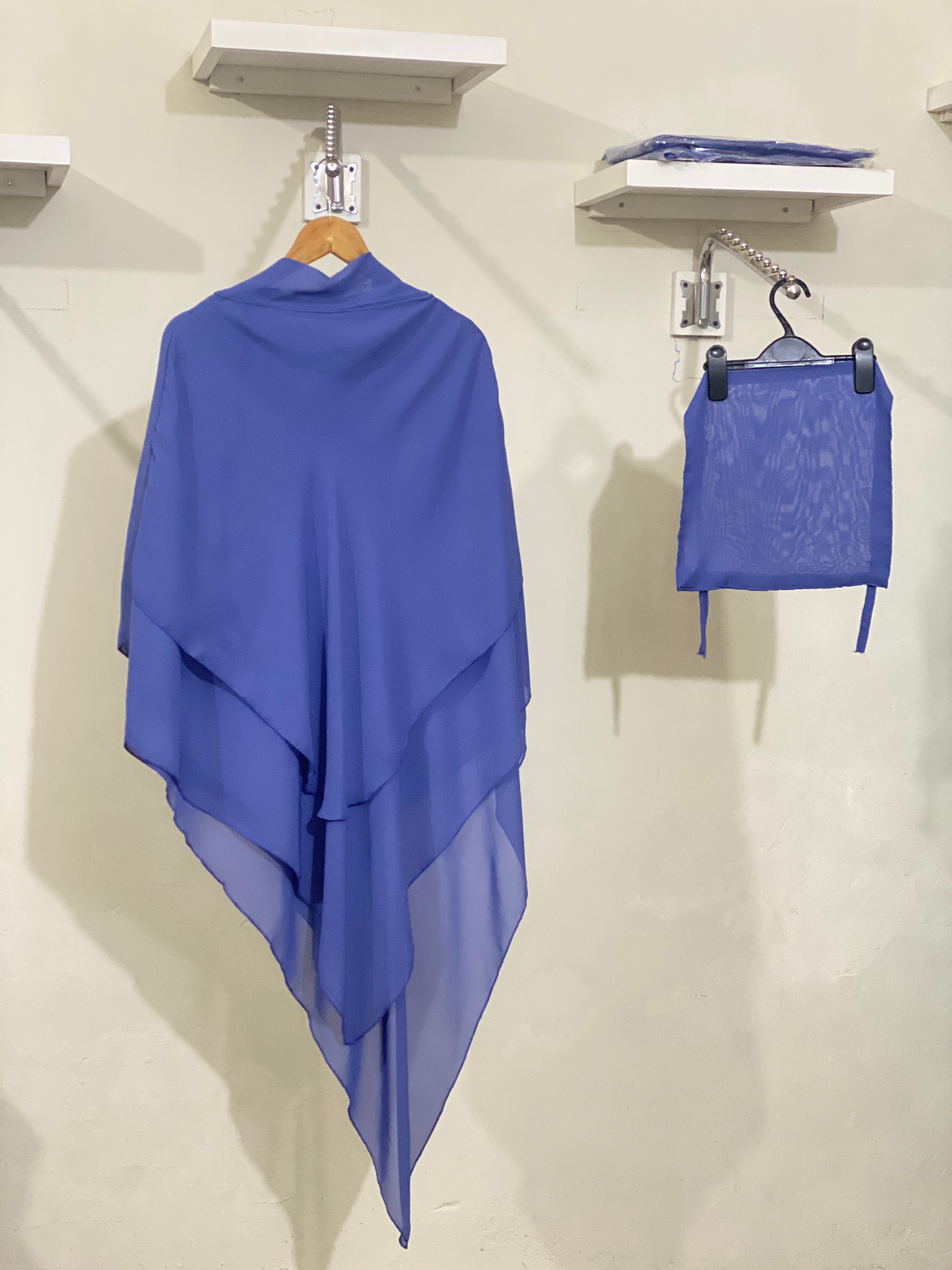 Three-Layered Khimar - Peagon Blue