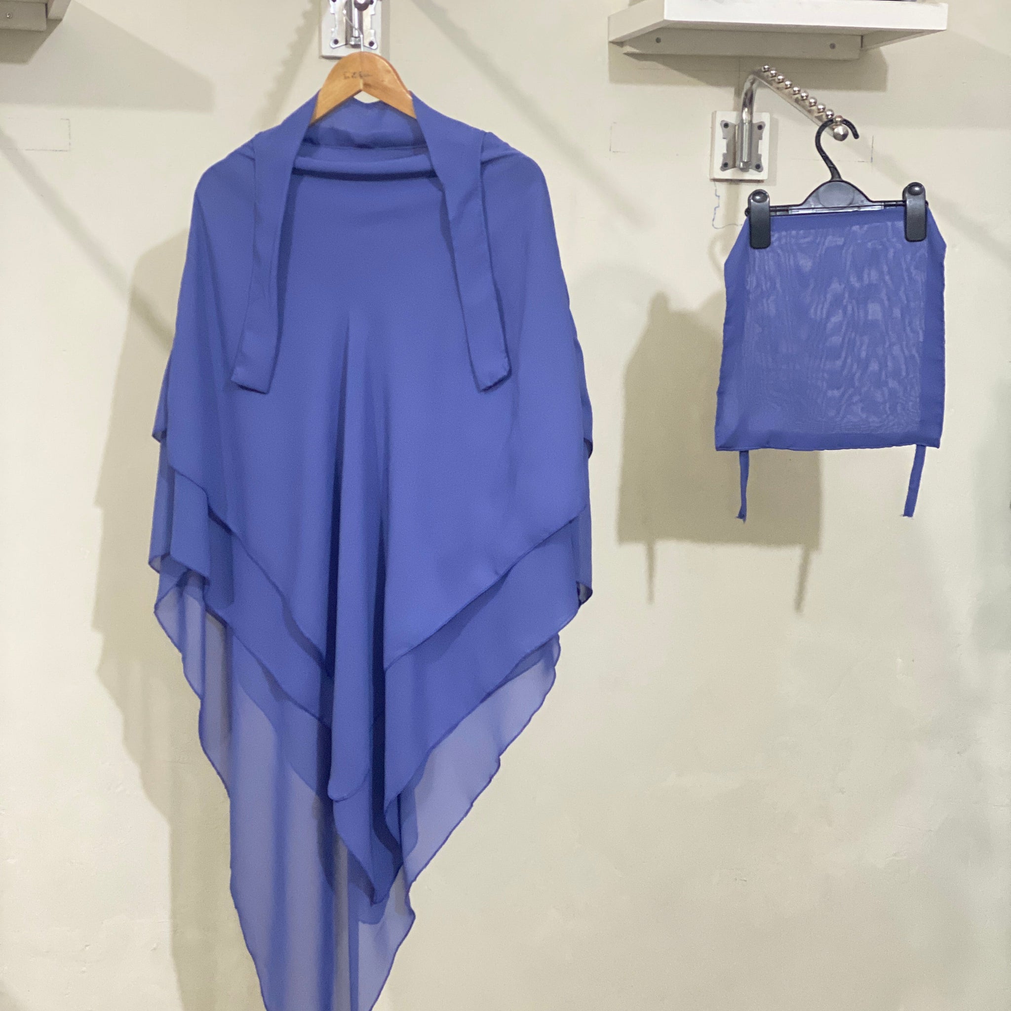 Three-Layered Khimar - Peagon Blue