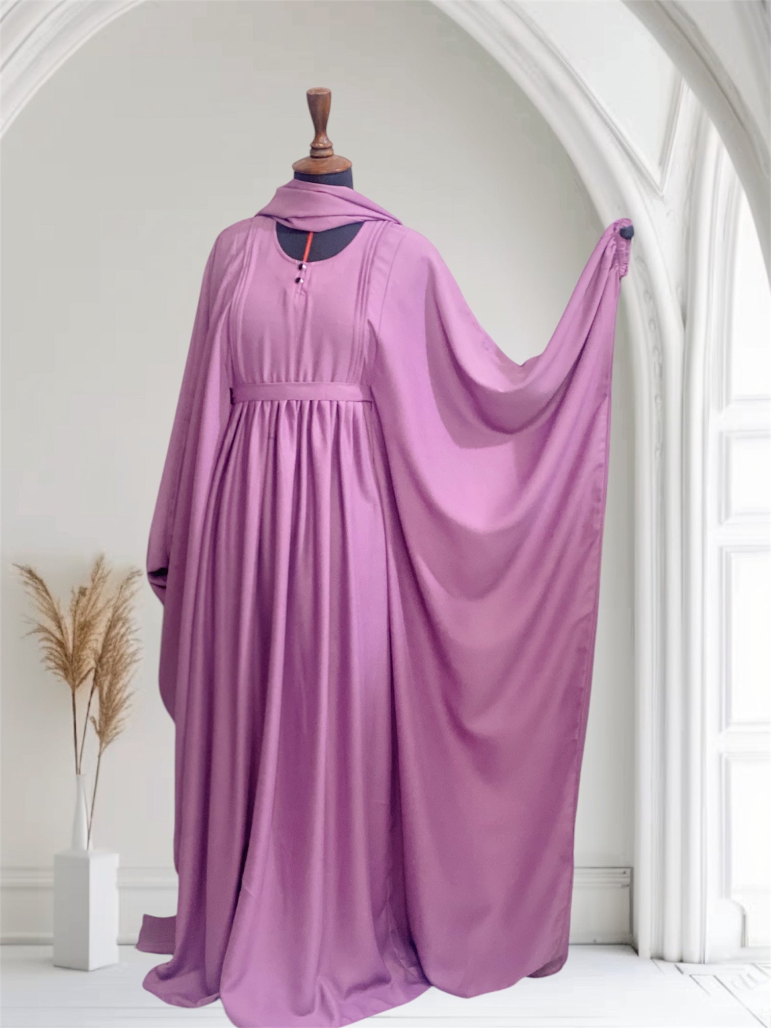 Royal Majestic Abaya (Abaya + Niqab+  Hijab + Hidden Belt)