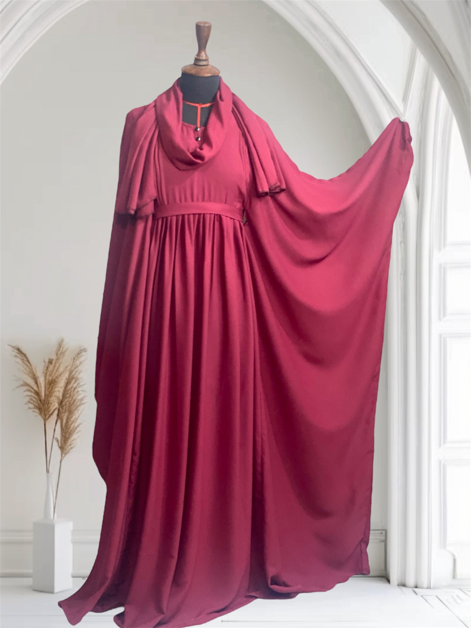 Royal Majestic Abaya (Abaya + Niqab+  Hijab + Hidden Belt)