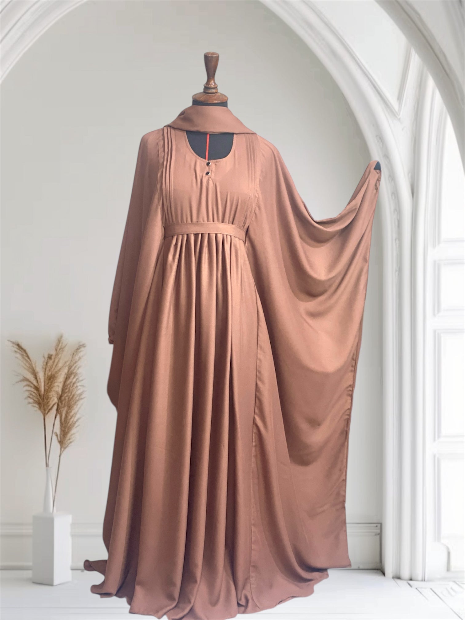 Royal Majestic Abaya (Abaya + Niqab+  Hijab + Hidden Belt)