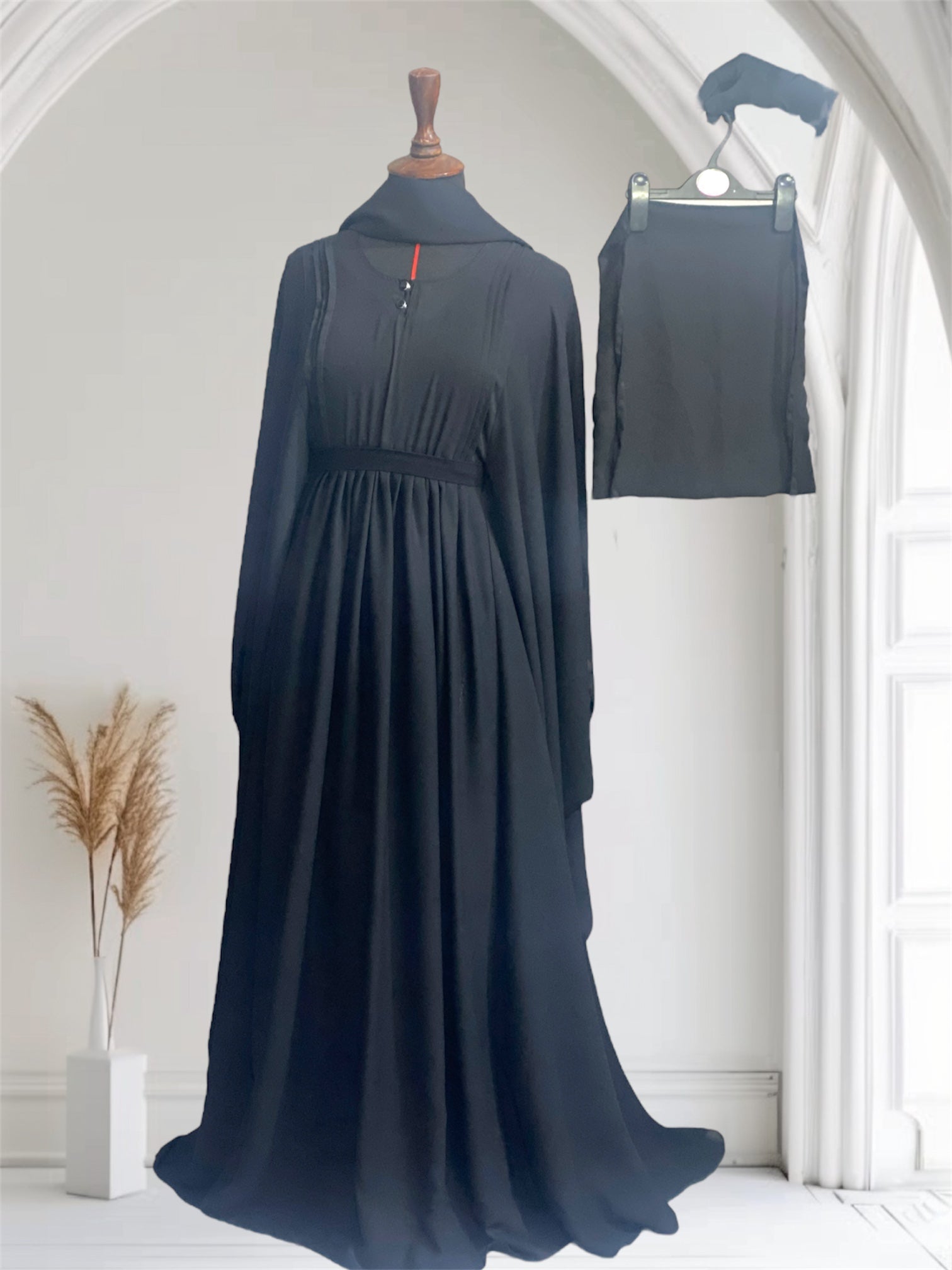 Royal Majestic Abaya (Abaya + Niqab+  Hijab + Hidden Belt)