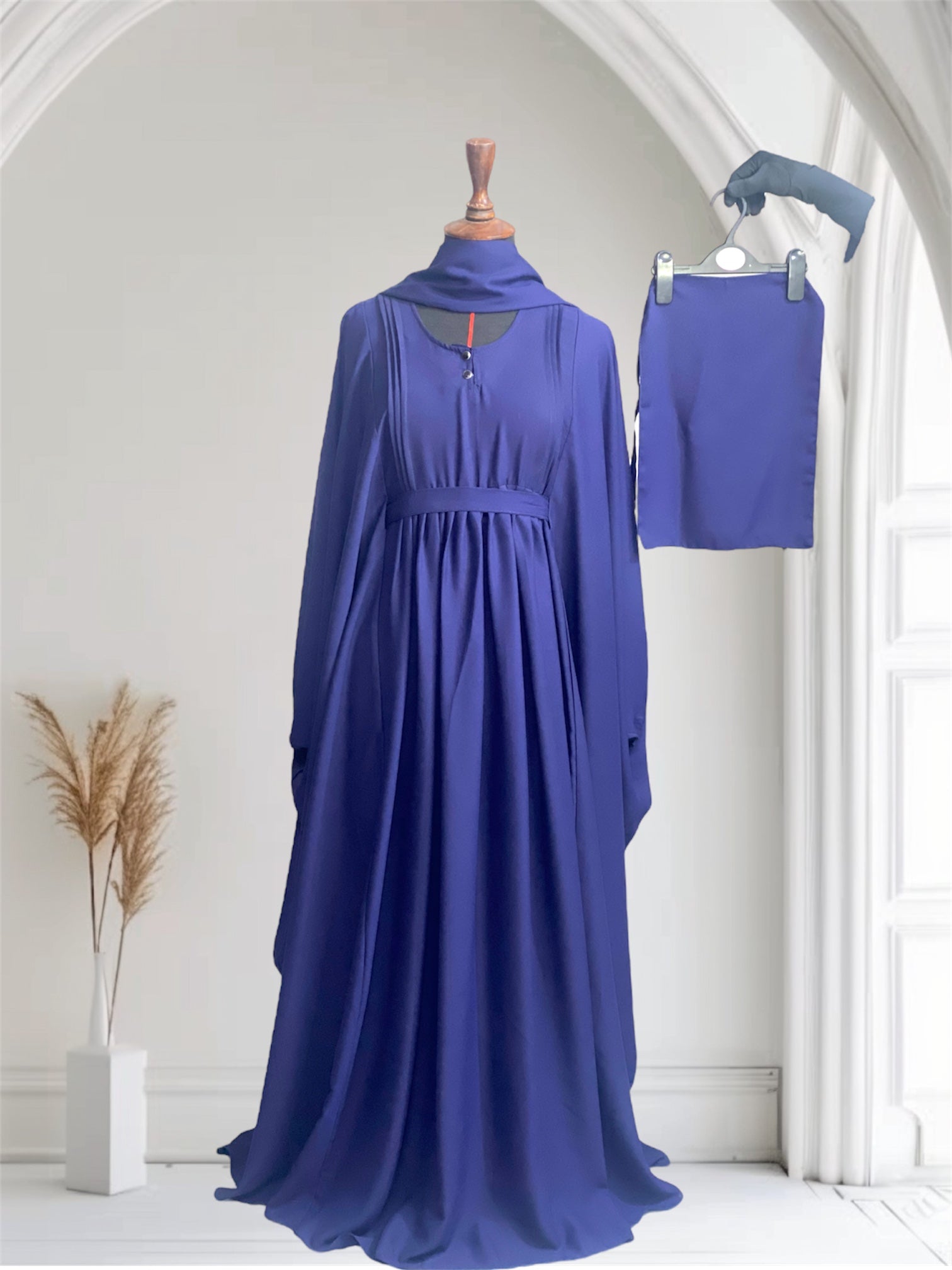 Royal Majestic Abaya (Abaya + Niqab+  Hijab + Hidden Belt)