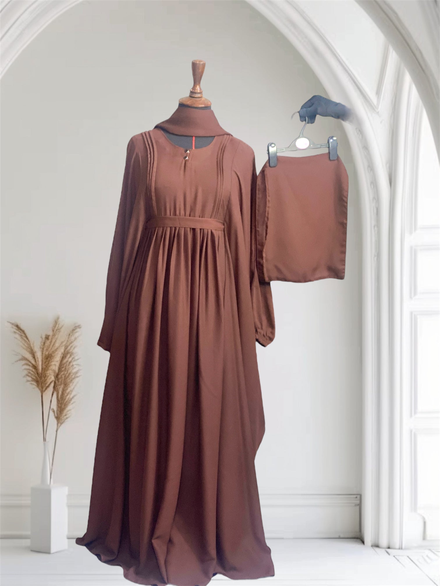 Royal Majestic Abaya - Chocolate Brown