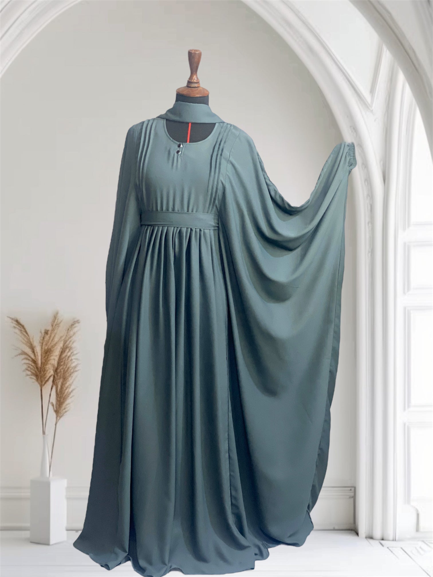 Royal Majestic Abaya (Abaya + Niqab+  Hijab + Hidden Belt)