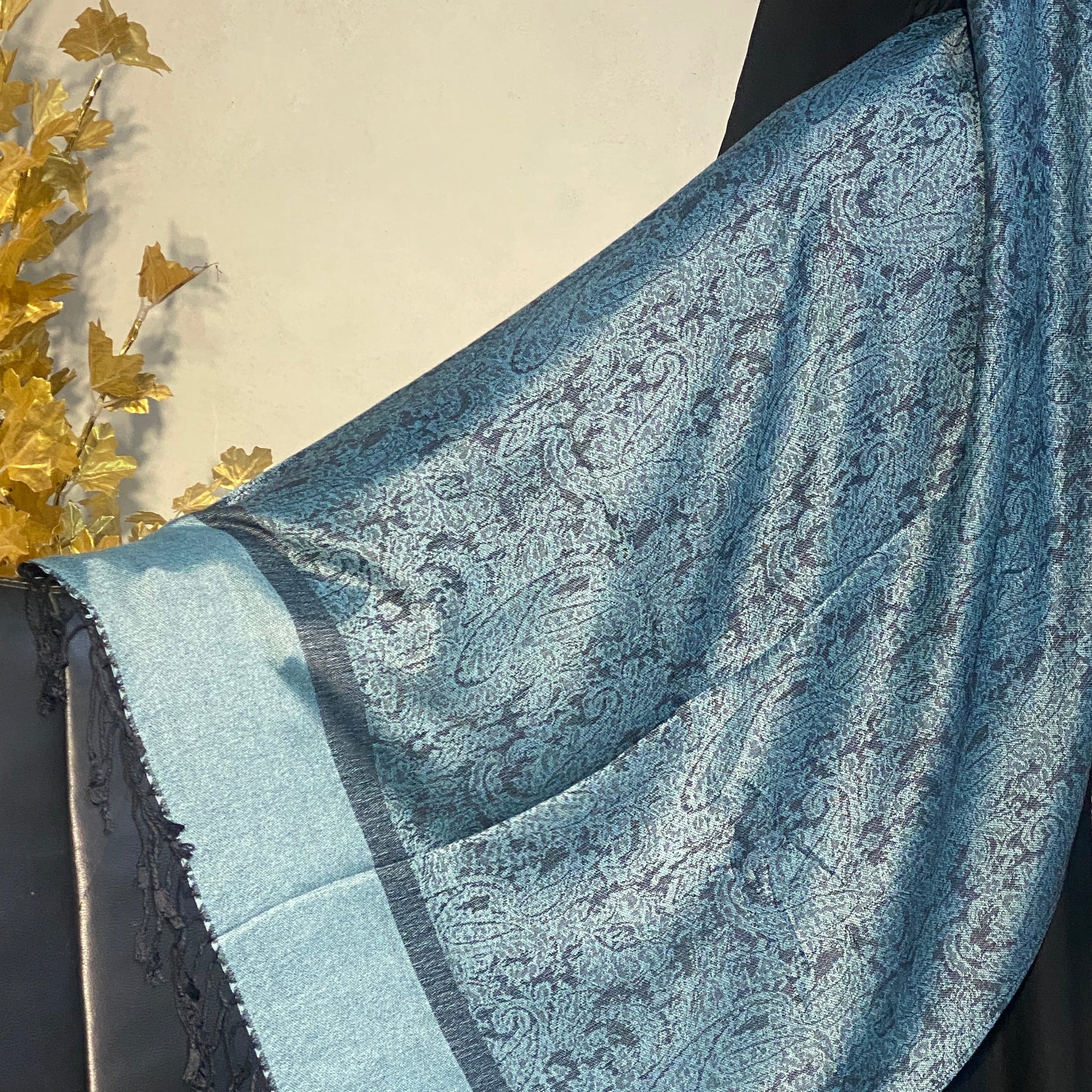 Two-Tone Pashmina - Teal Blue