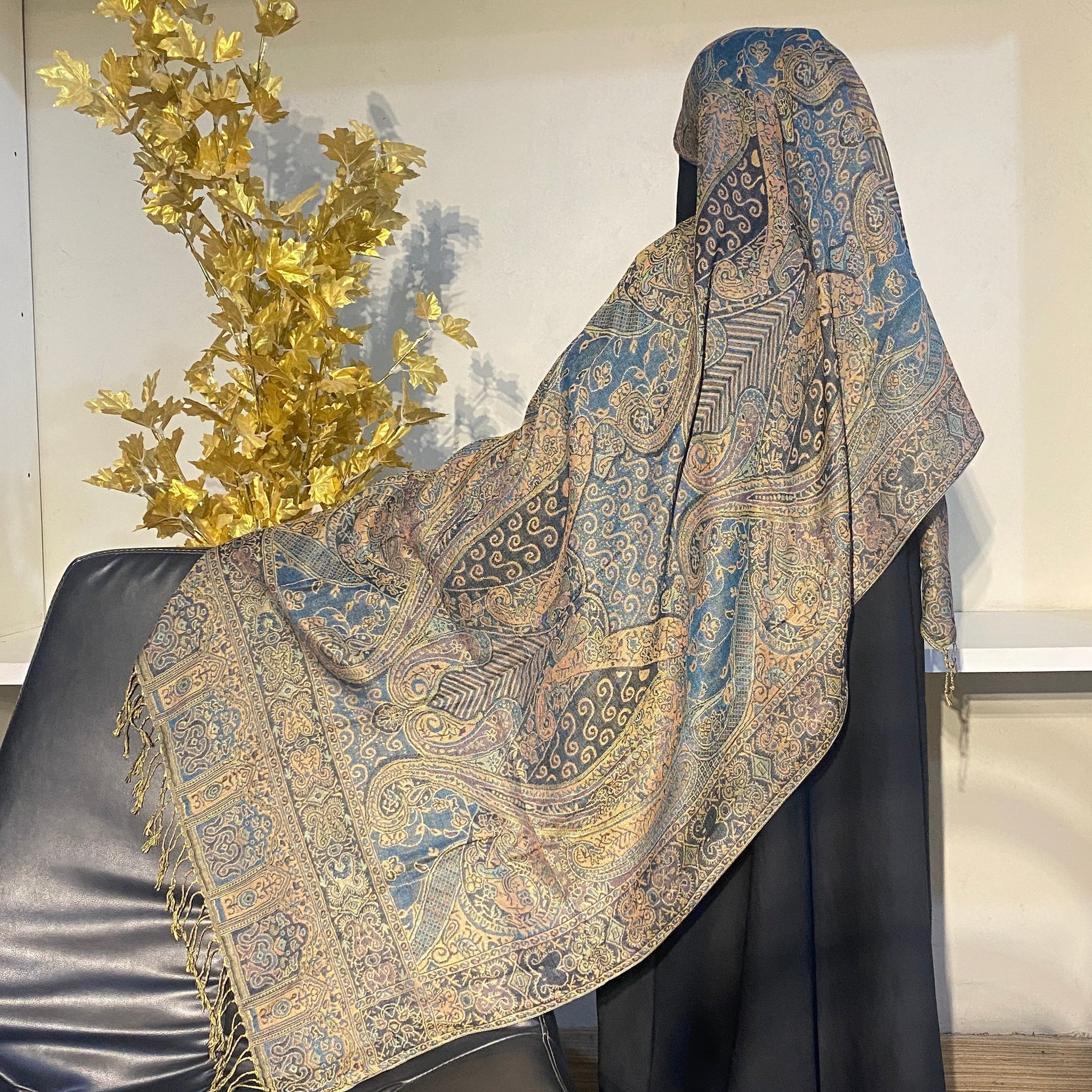 Multi-Tone Pashmina - Teal Vintage